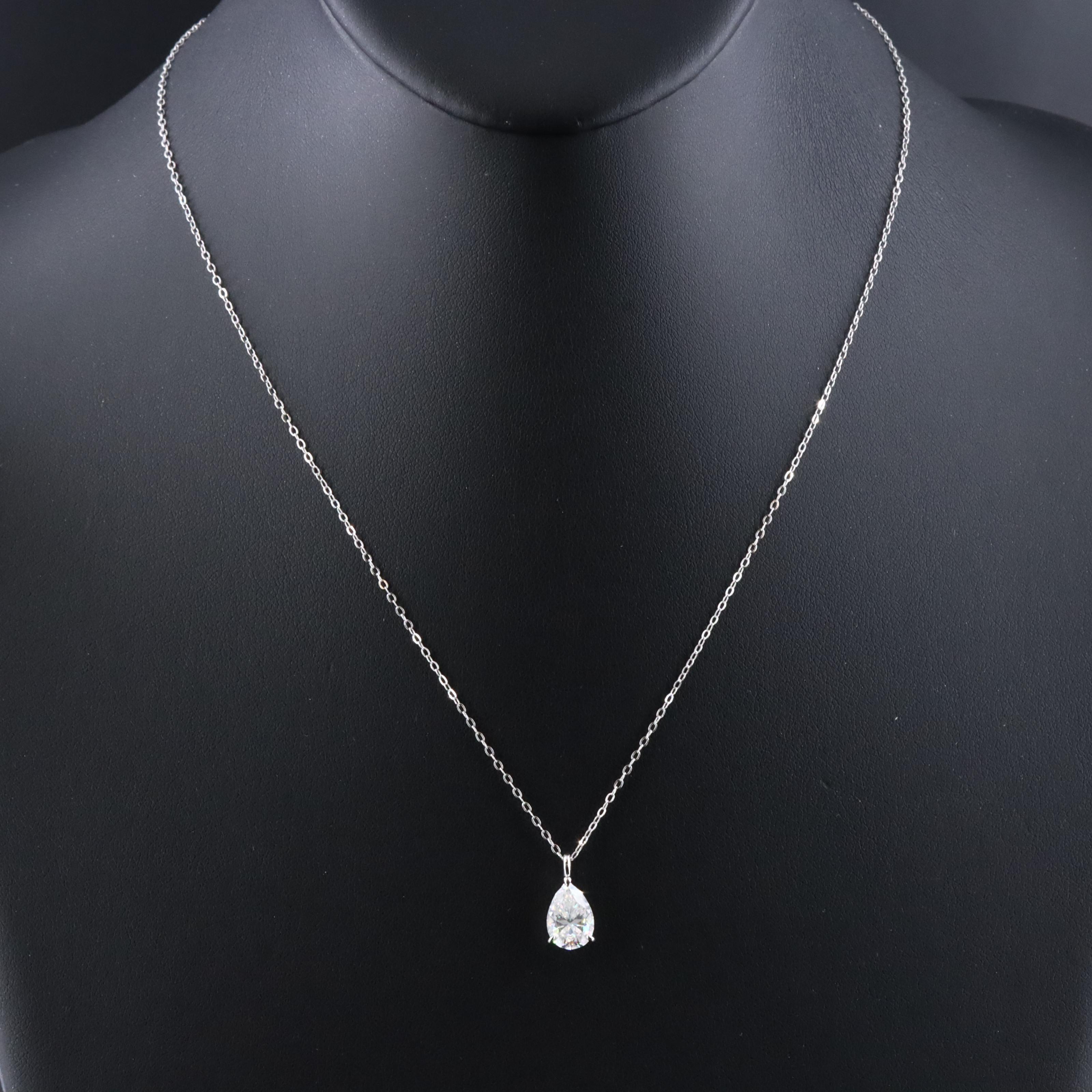 Sterling Moissanite Solitaire Pendant Necklace