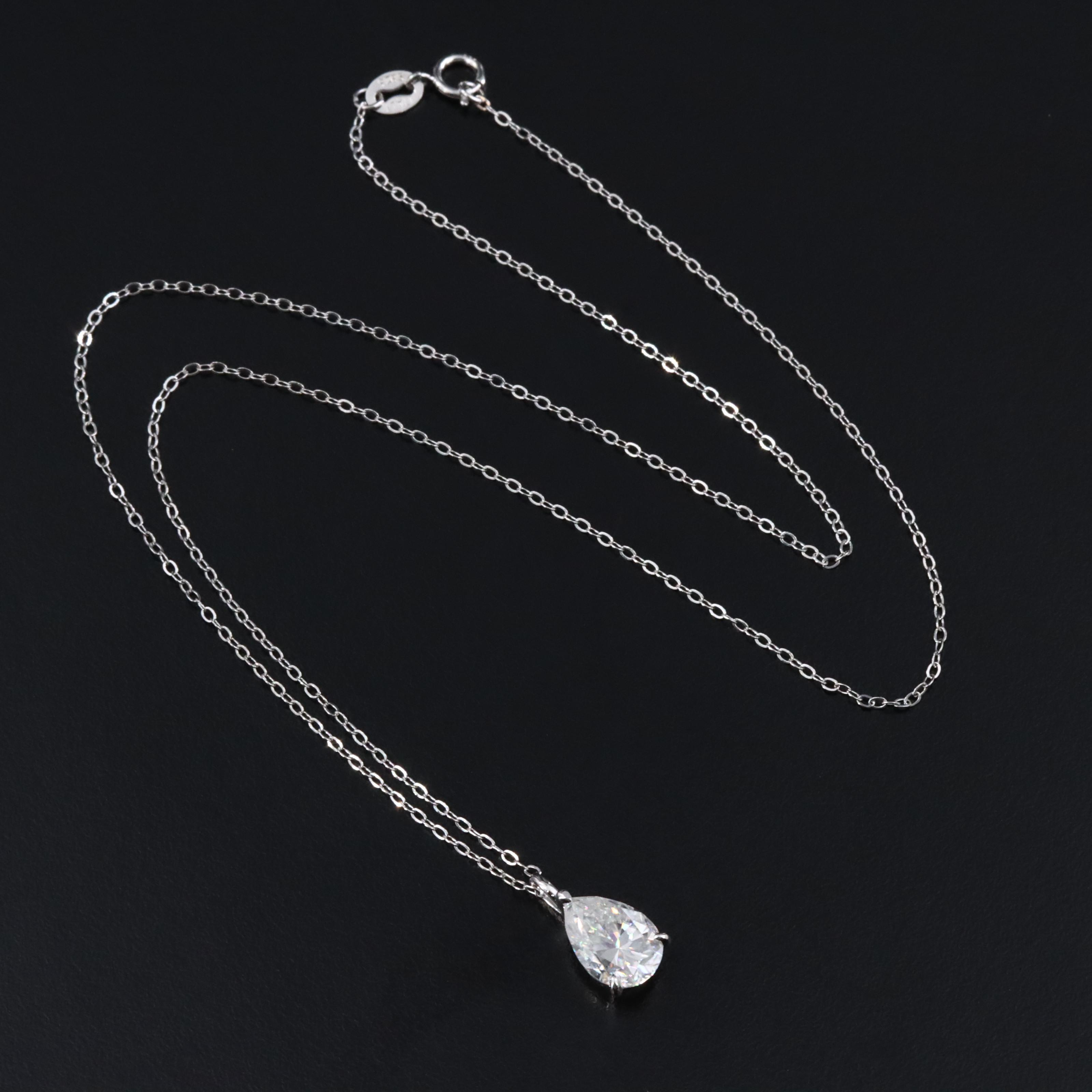 Sterling Moissanite Solitaire Pendant Necklace