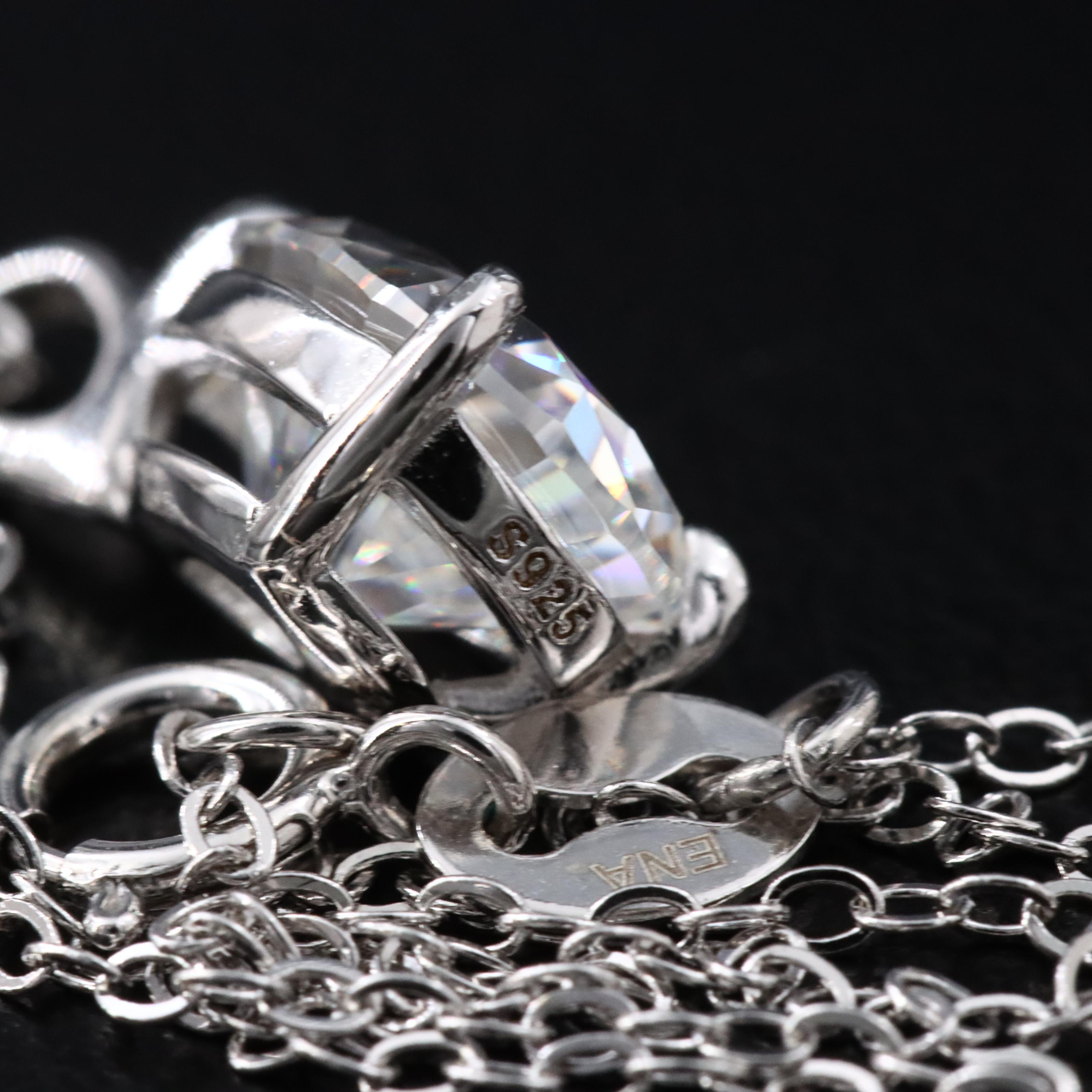 Sterling Moissanite Solitaire Pendant Necklace