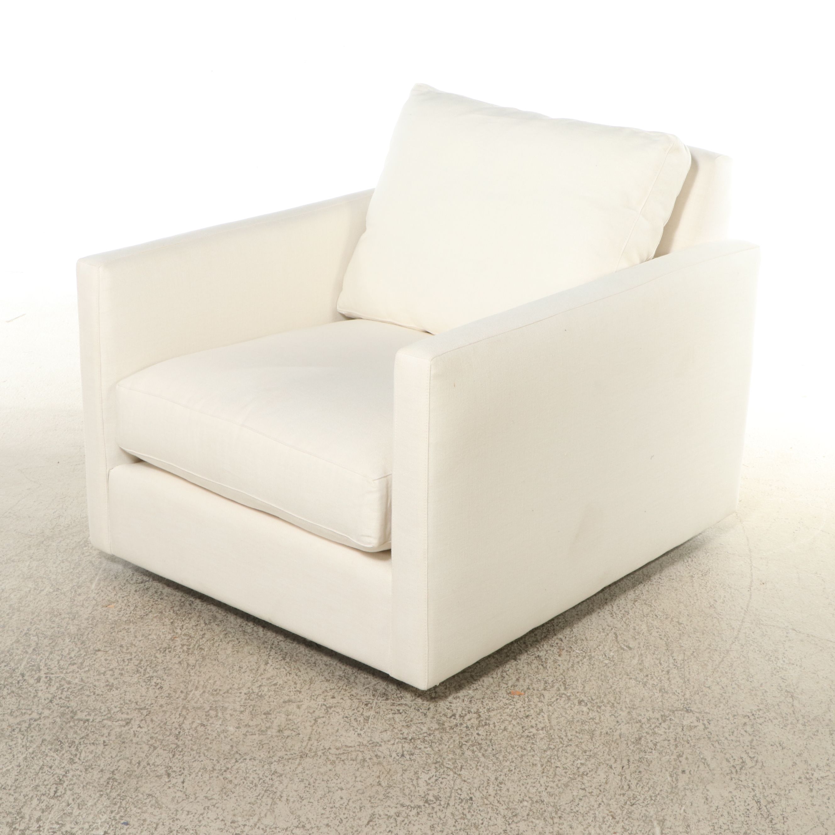 Arhaus Camden Collection Fabric Upholstered Swivel Club Chair