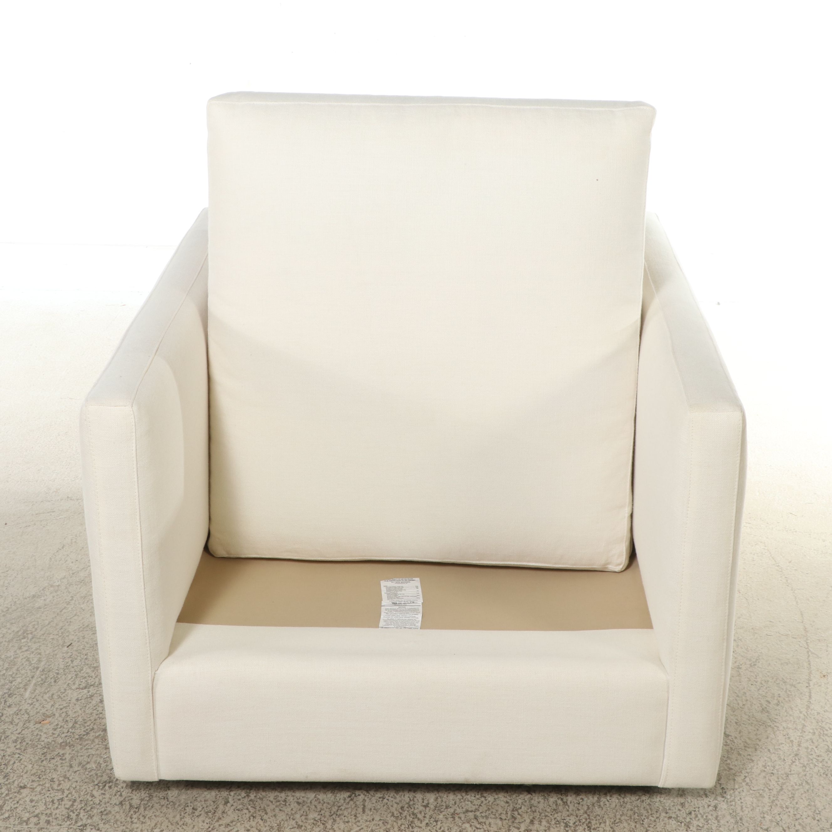 Arhaus Camden Collection Fabric Upholstered Swivel Club Chair