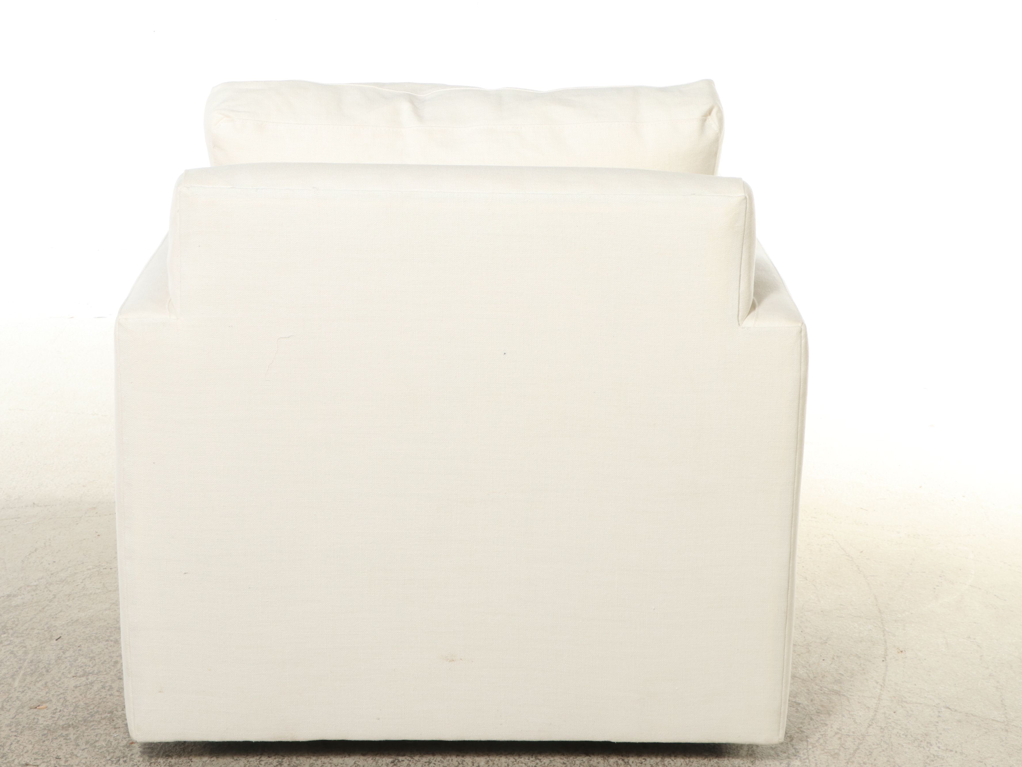 Arhaus Camden Collection Fabric Upholstered Swivel Club Chair