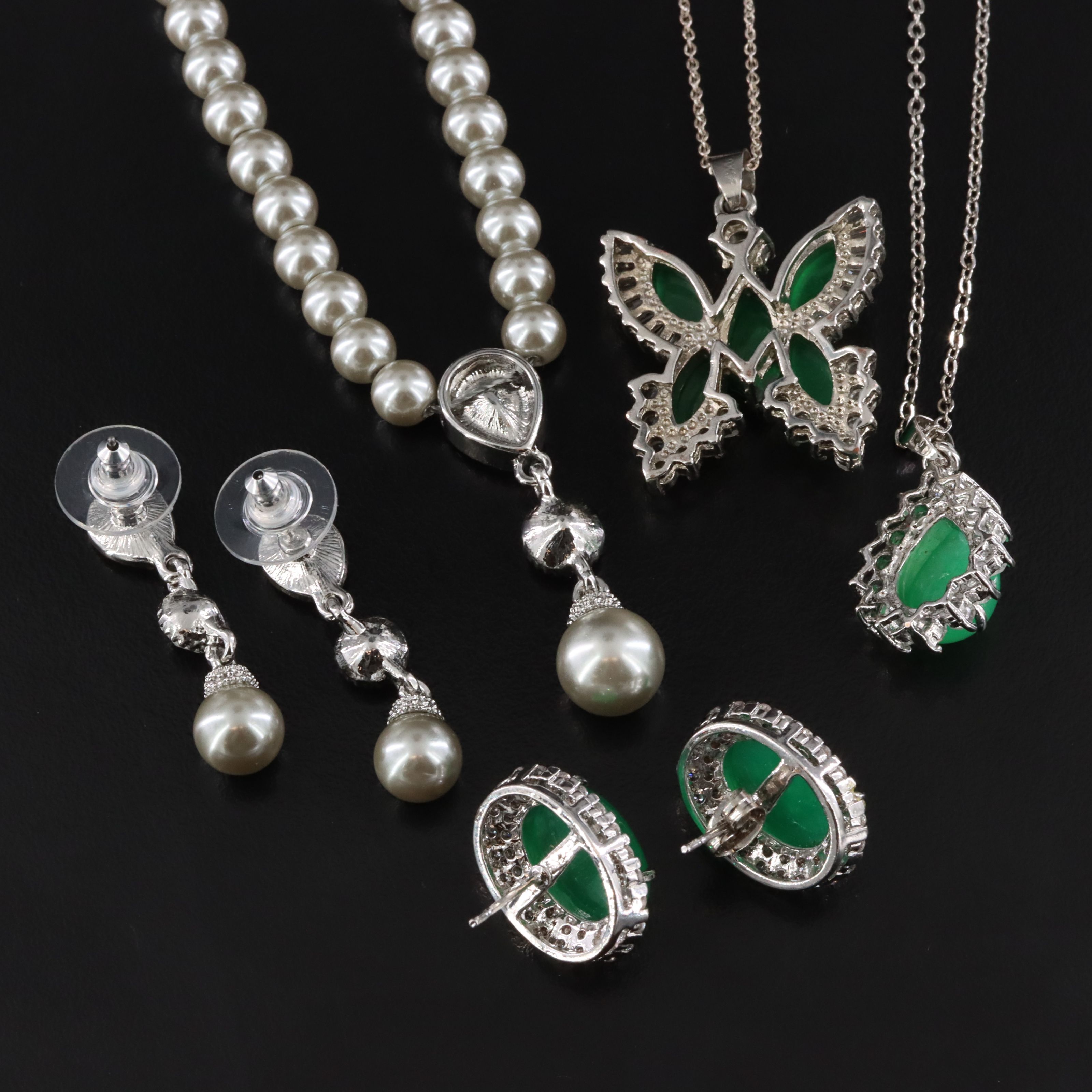 Jewelry Collection Featuring Quartz, Rhinestones and Faux Pearls