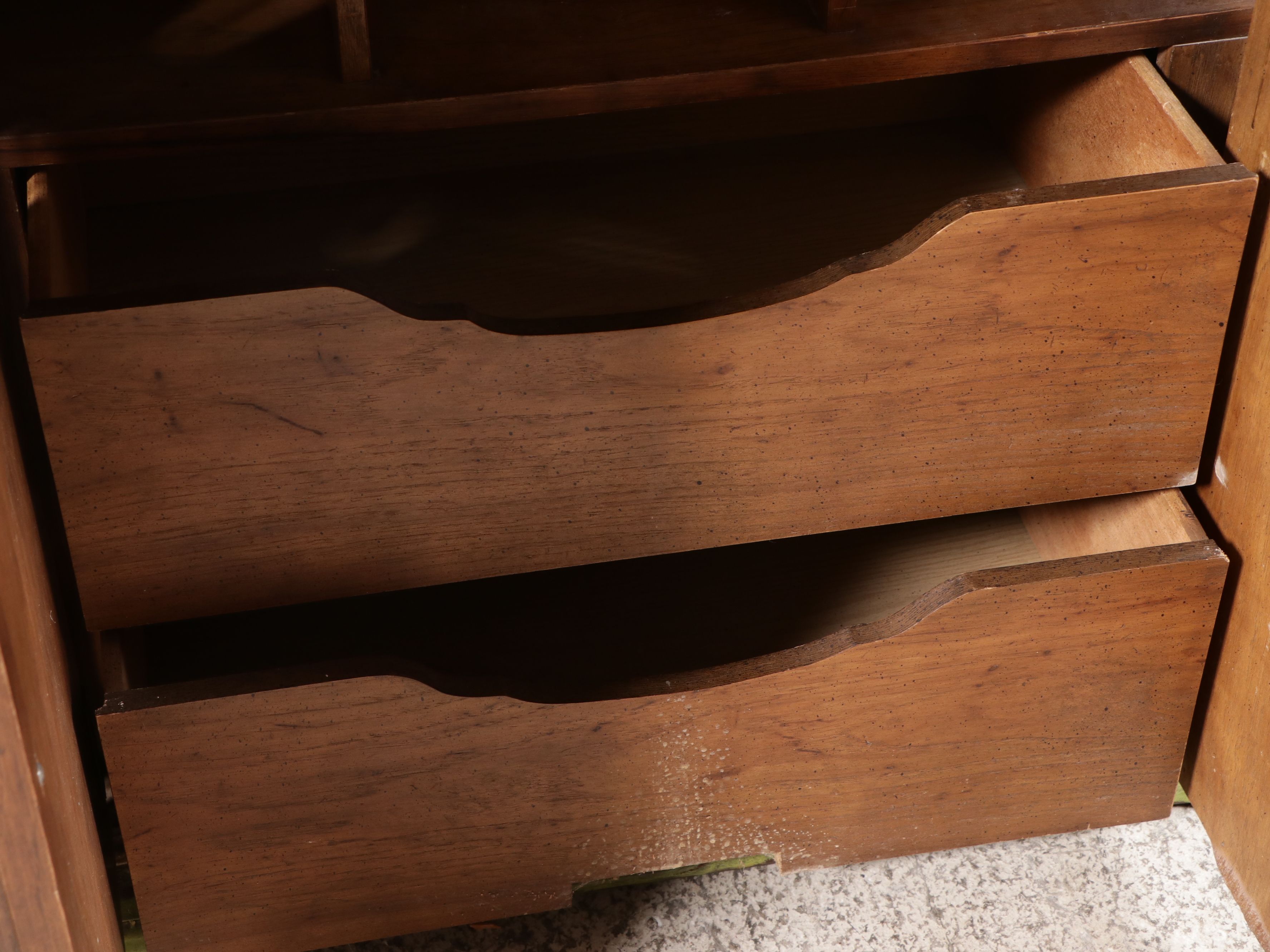 Art Nouveau Style Paint-Decorated Cabinet with Stained Glass Doors