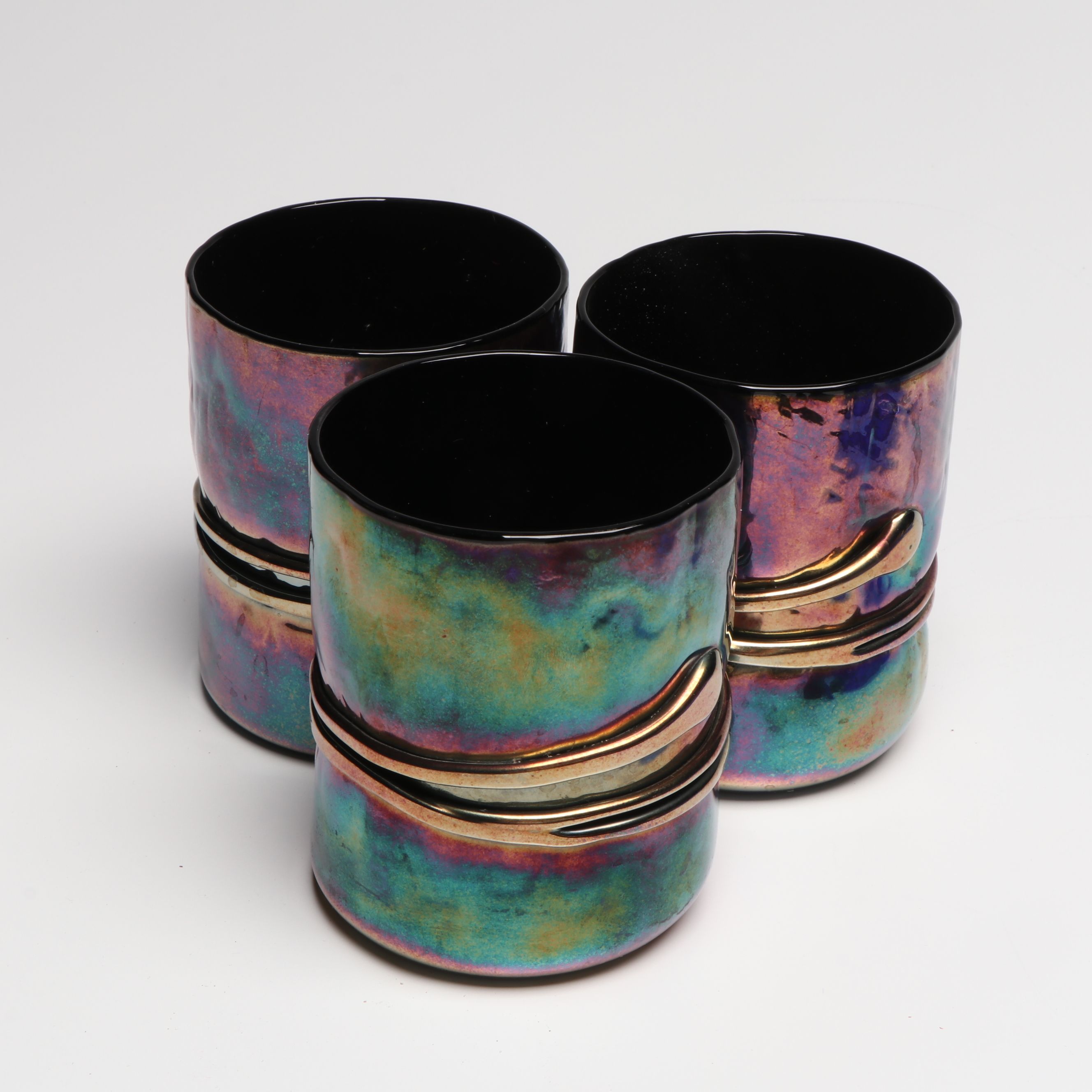 Japanese Kutani Ware Koi Fish with Shakers and Bowls