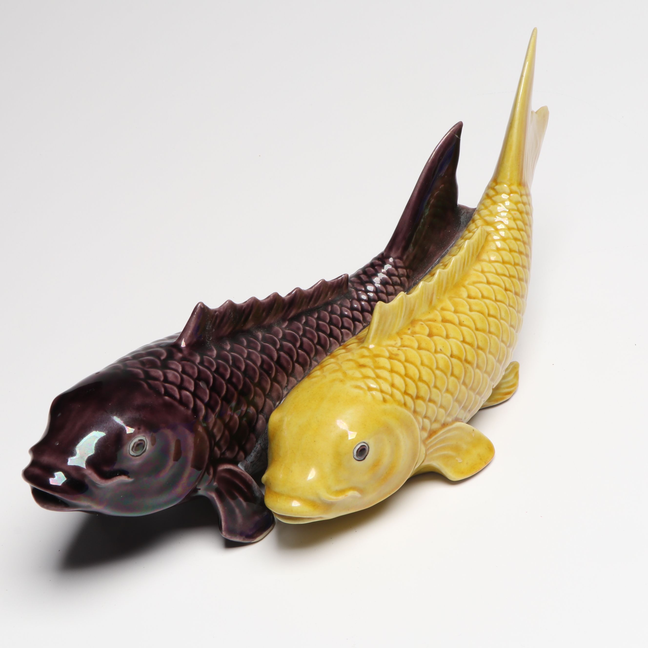 Japanese Kutani Ware Koi Fish with Shakers and Bowls