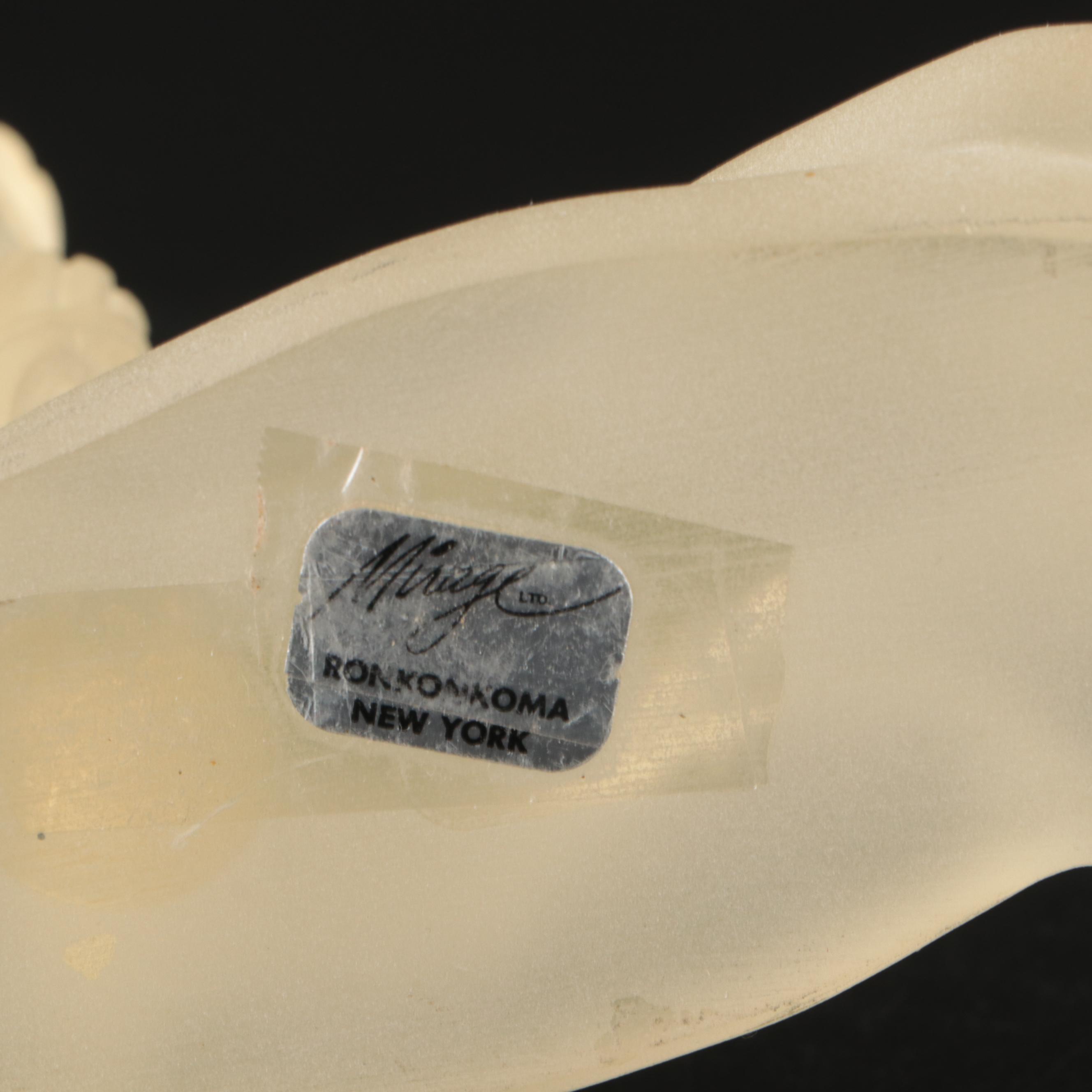 Mirage Frosted Lucite Reclining Female Nude Figure on Giltwood Base, 1986