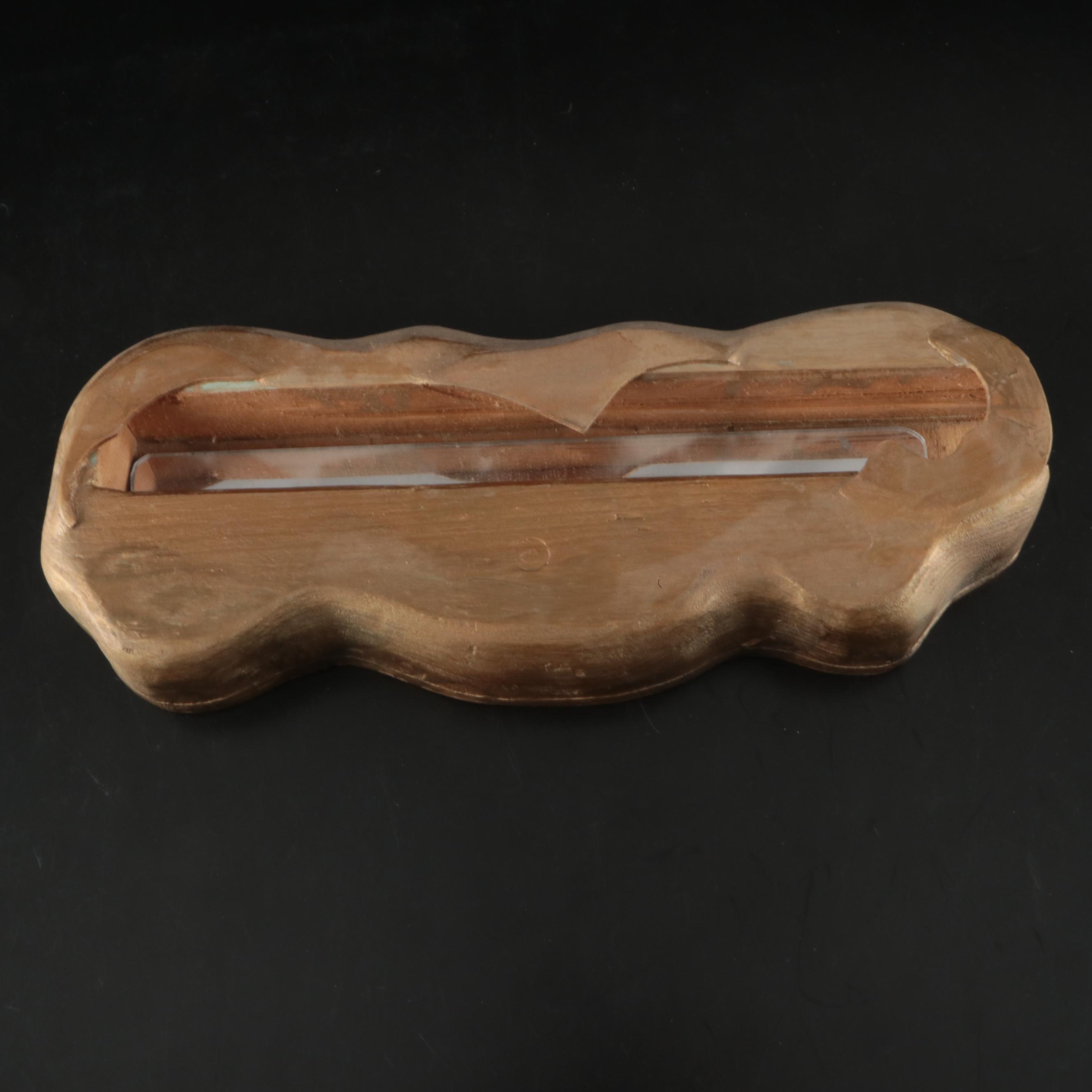 Mirage Frosted Lucite Reclining Female Nude Figure on Giltwood Base, 1986