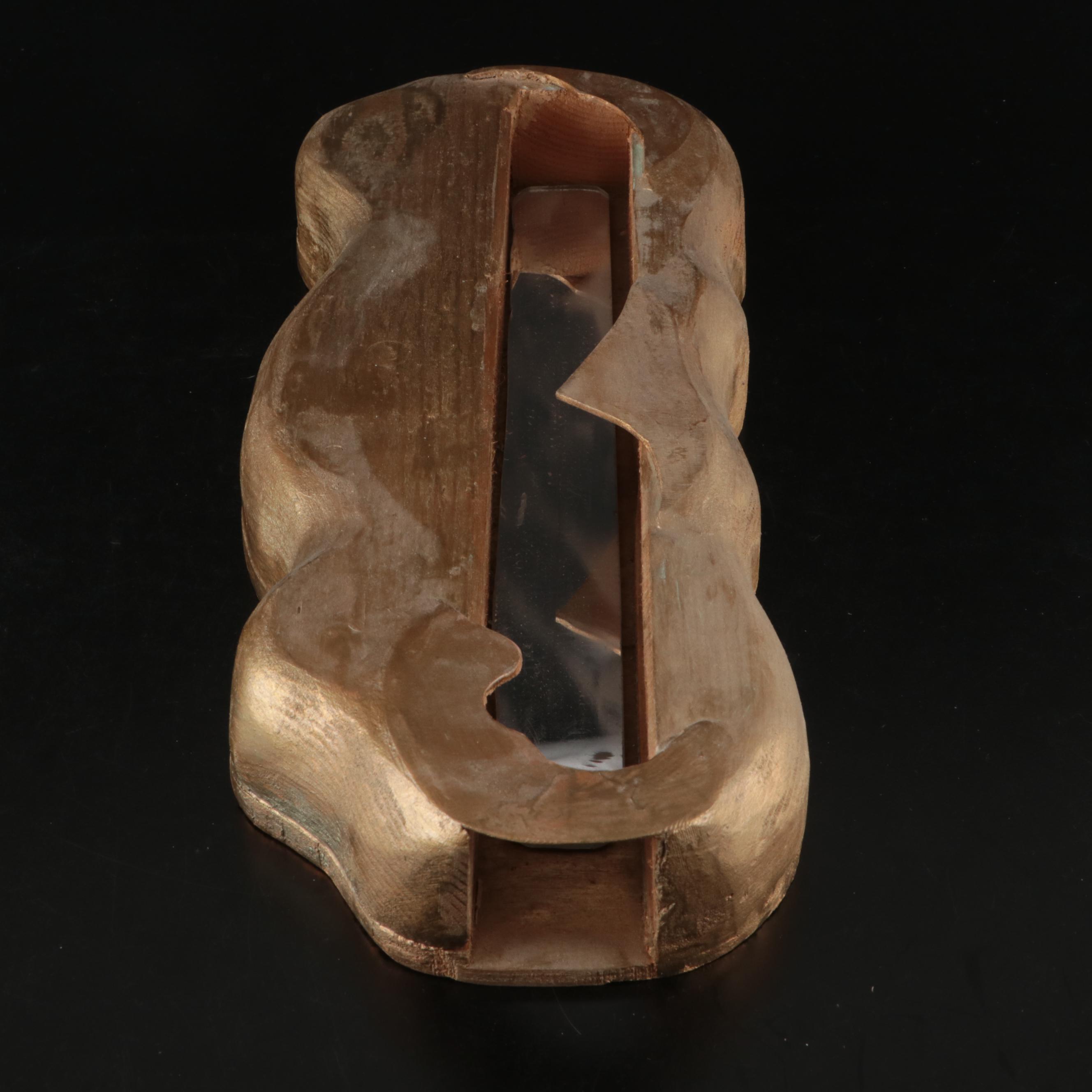 Mirage Frosted Lucite Reclining Female Nude Figure on Giltwood Base, 1986