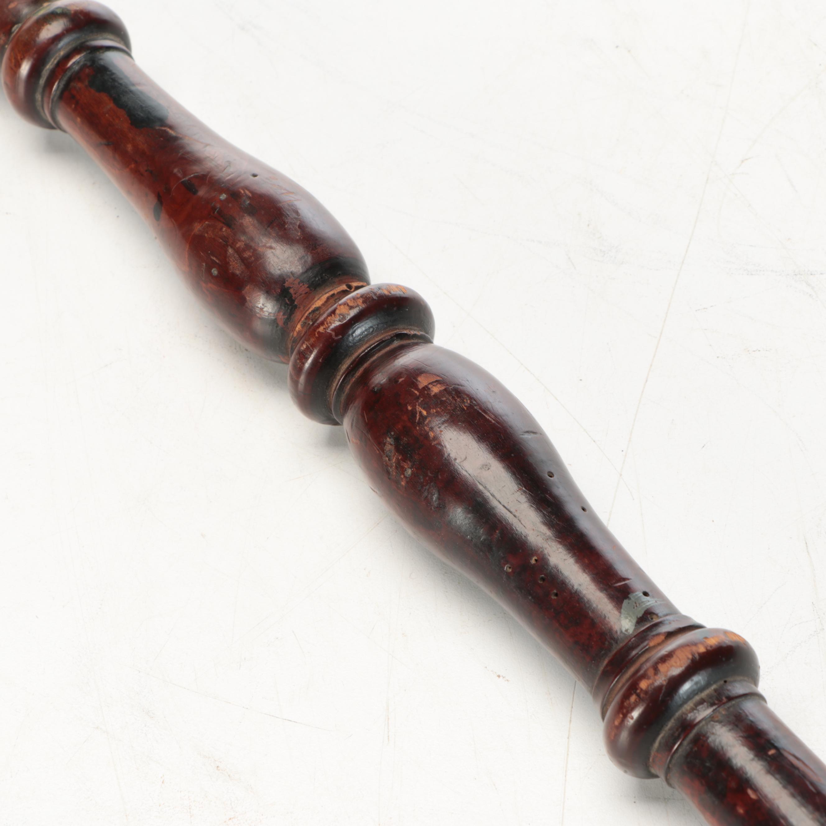 Victorian Pierced Copper Bed Warmer with Turned Wood Long Handle