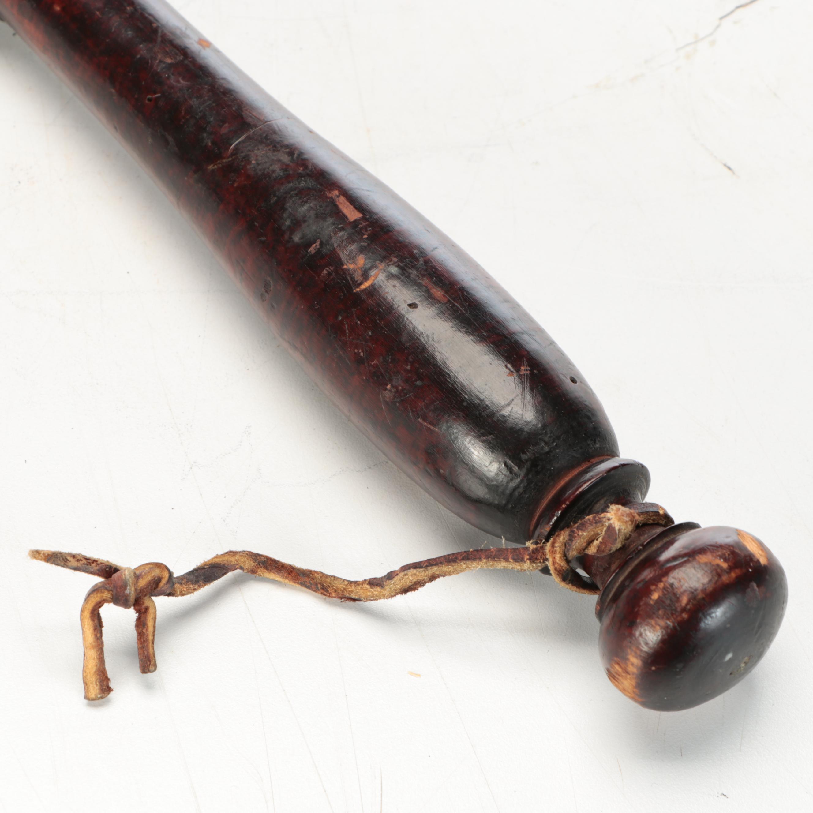 Victorian Pierced Copper Bed Warmer with Turned Wood Long Handle