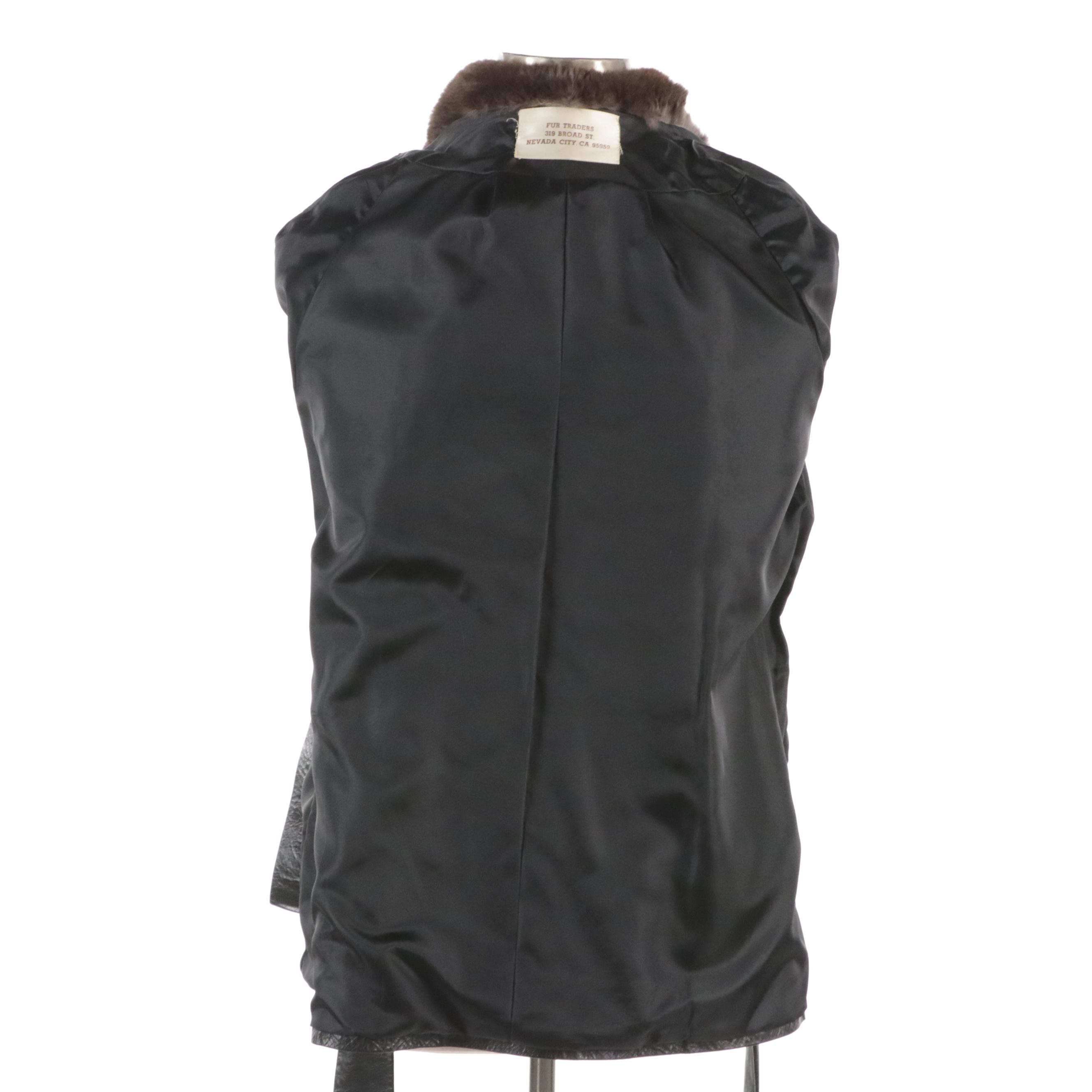 Squirrel Fur and Leather Belted Jacket from Fur Traders