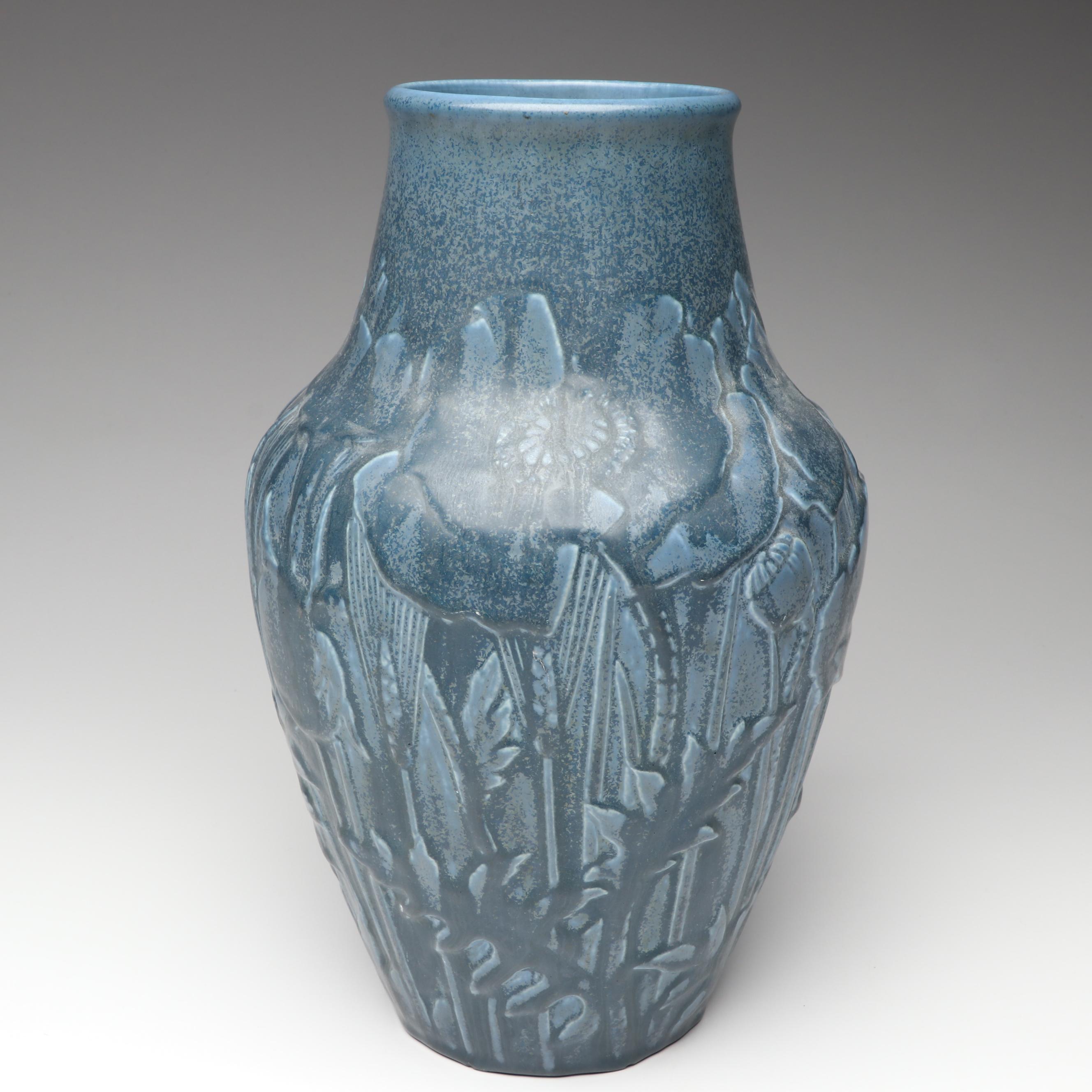 Rookwood Pottery Arts and Crafts Style Blue Ceramic Vase, 1930