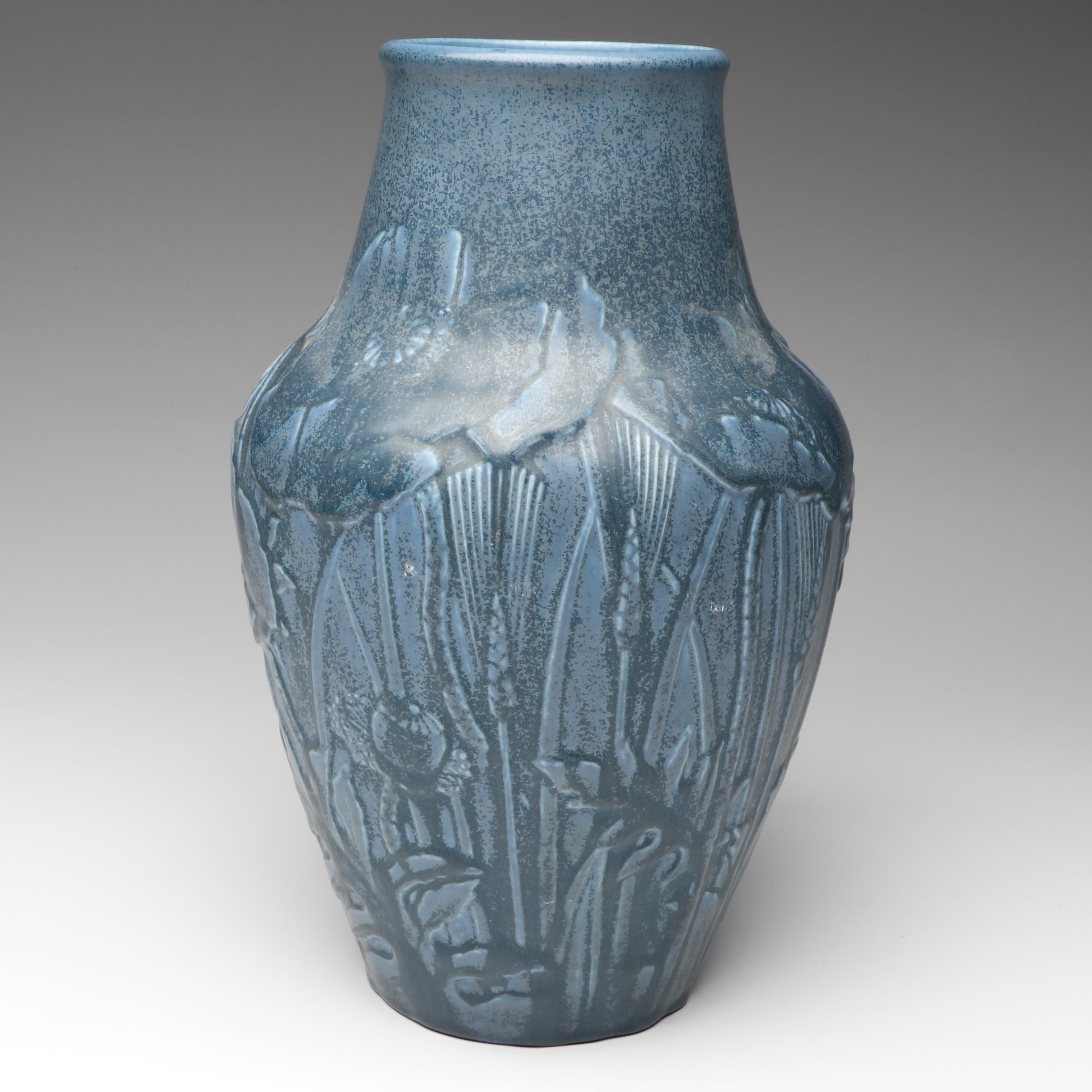 Rookwood Pottery Arts and Crafts Style Blue Ceramic Vase, 1930