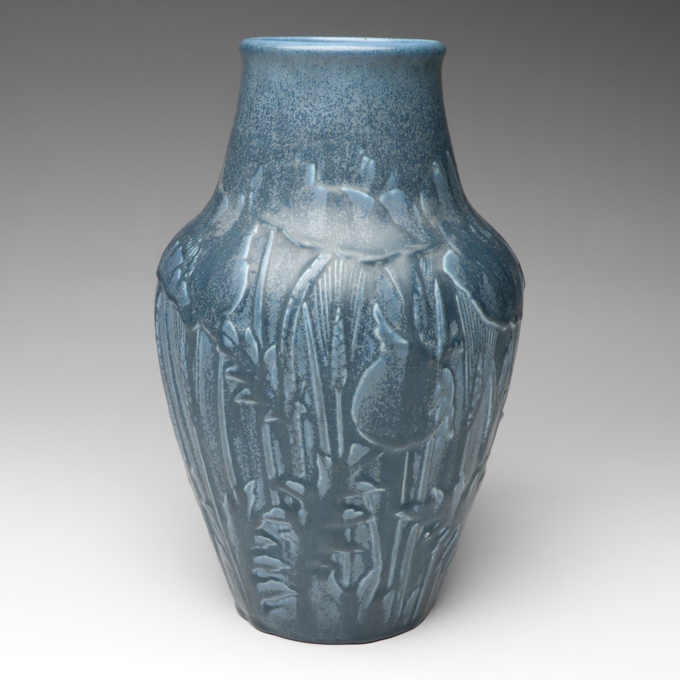 Rookwood Pottery Arts and Crafts Style Blue Ceramic Vase, 1930