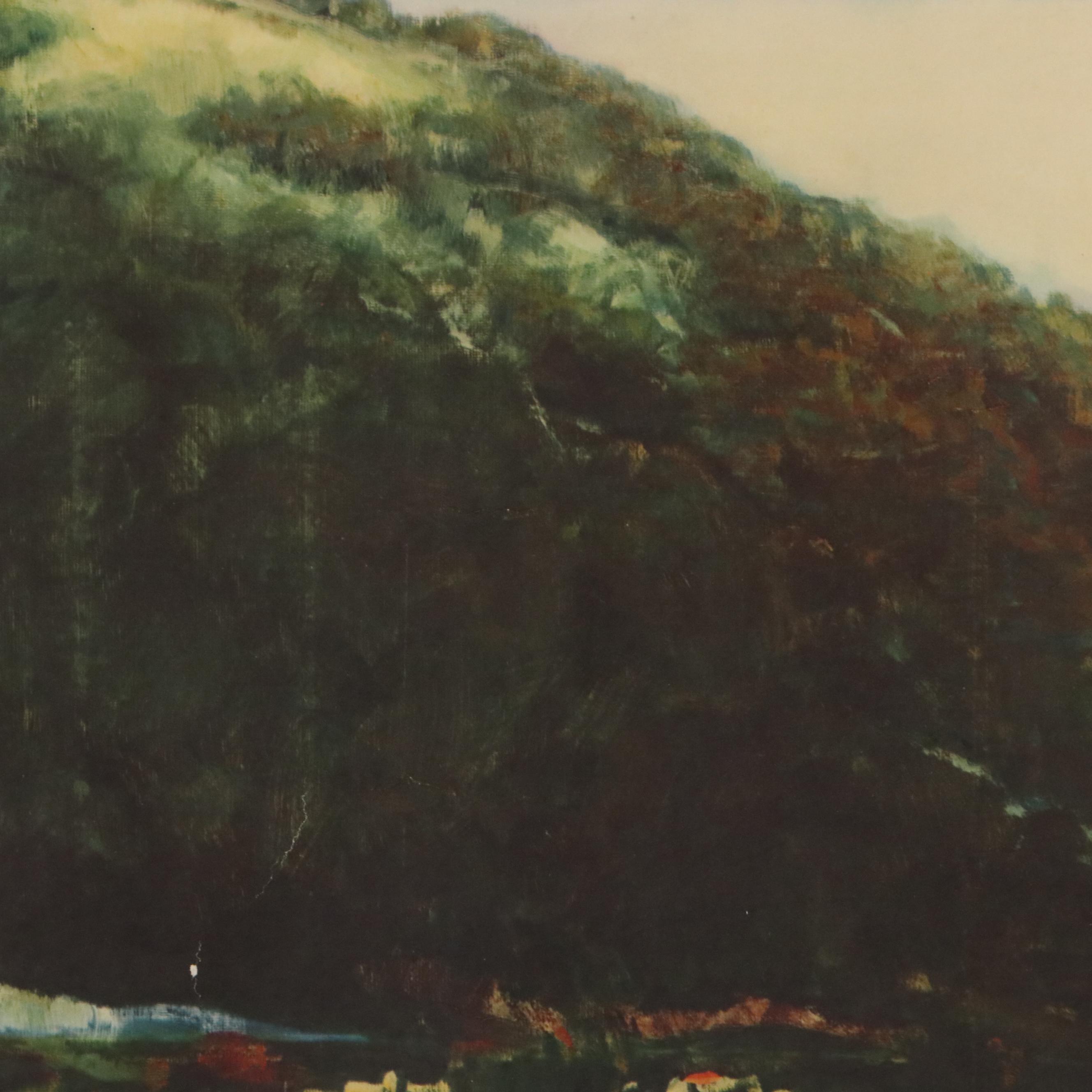 Collotype of Locomotive After Grif Teller "Crossroads of Commerce," Mid-20th C.