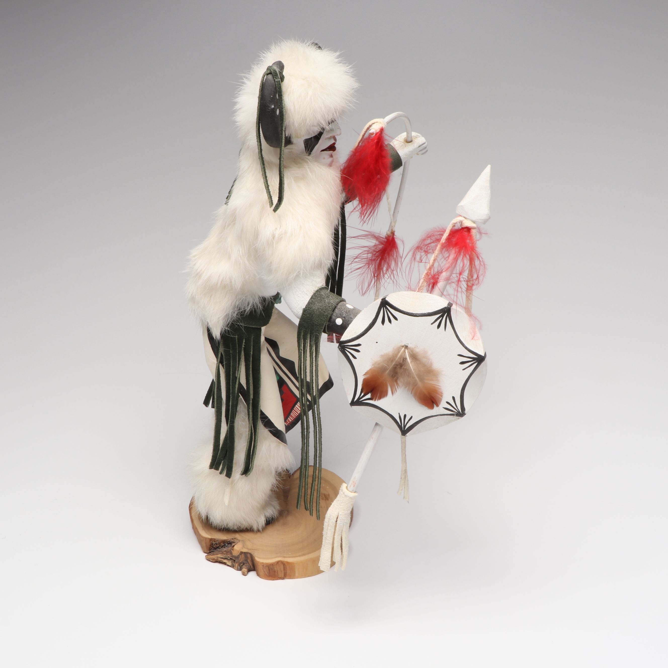 Navajo "White Buffalo Warrior" Handcrafted Kachina Doll