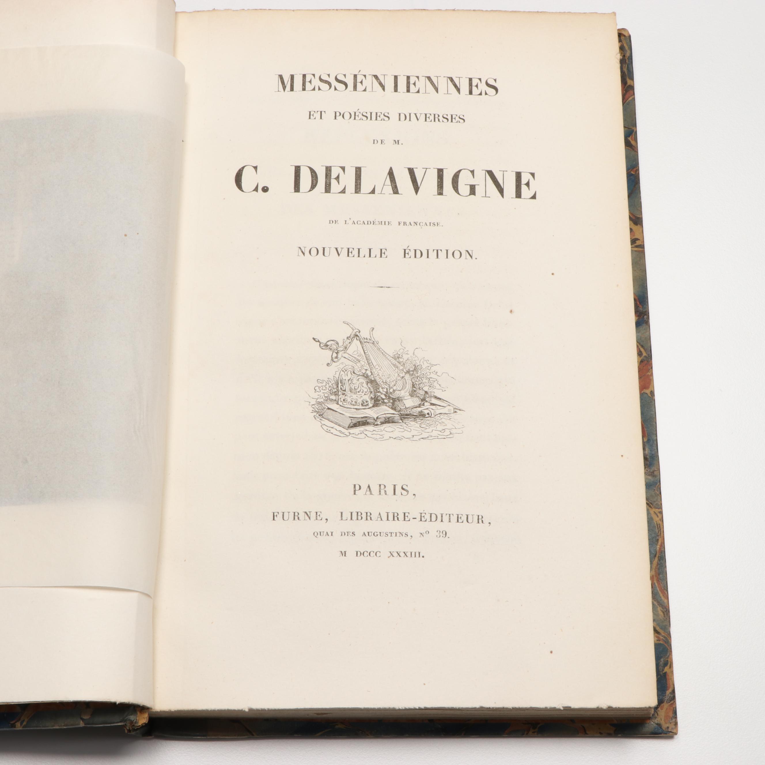 "Messéniennes, et Poésies Diverses" Volumes 1-6 by Casimir Delavigne, 1833