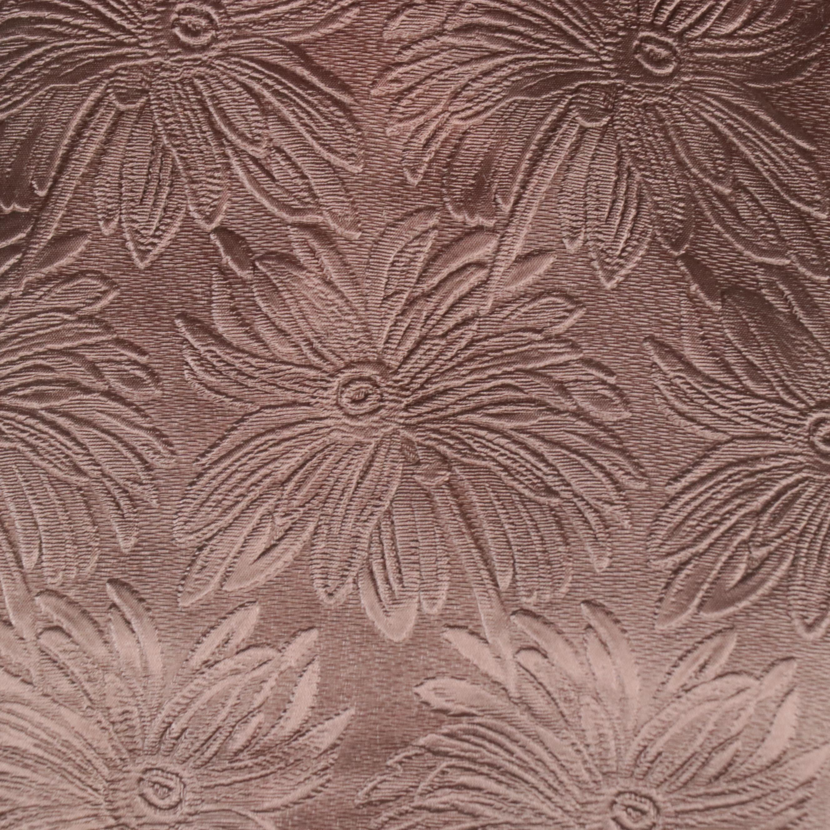 Vintage Shiny Mauve Floral Jacquard Dress Set with Mink Fur Trim