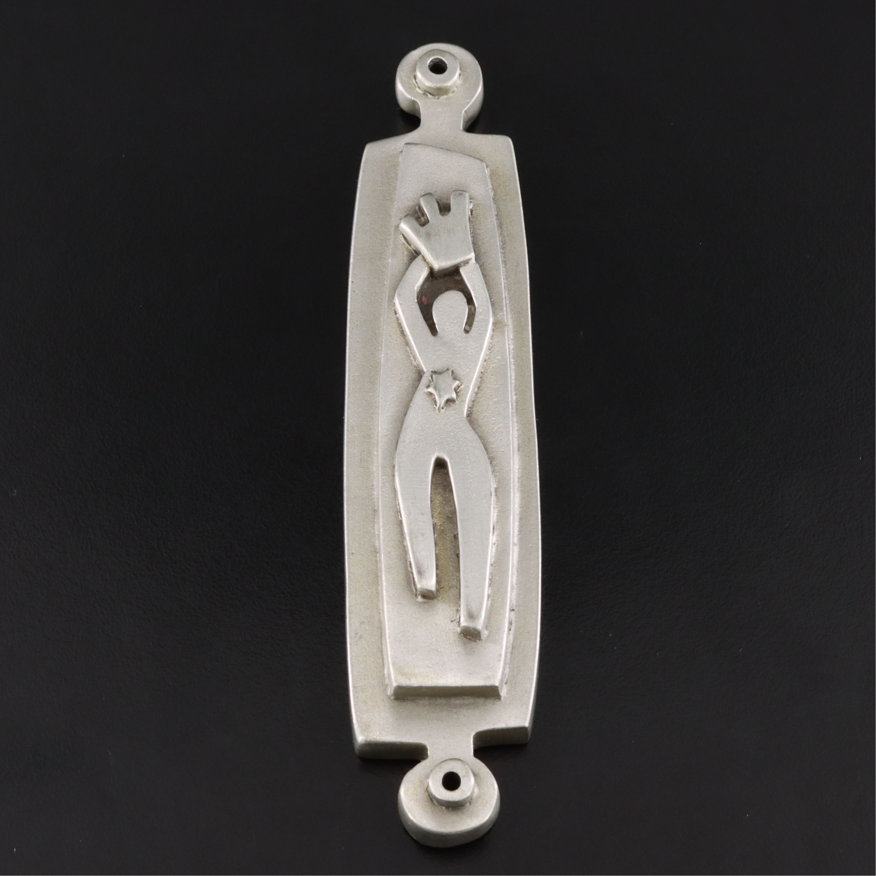 Emily Rosenfeld Modernist Style Pewter "Figure" Mezuzah