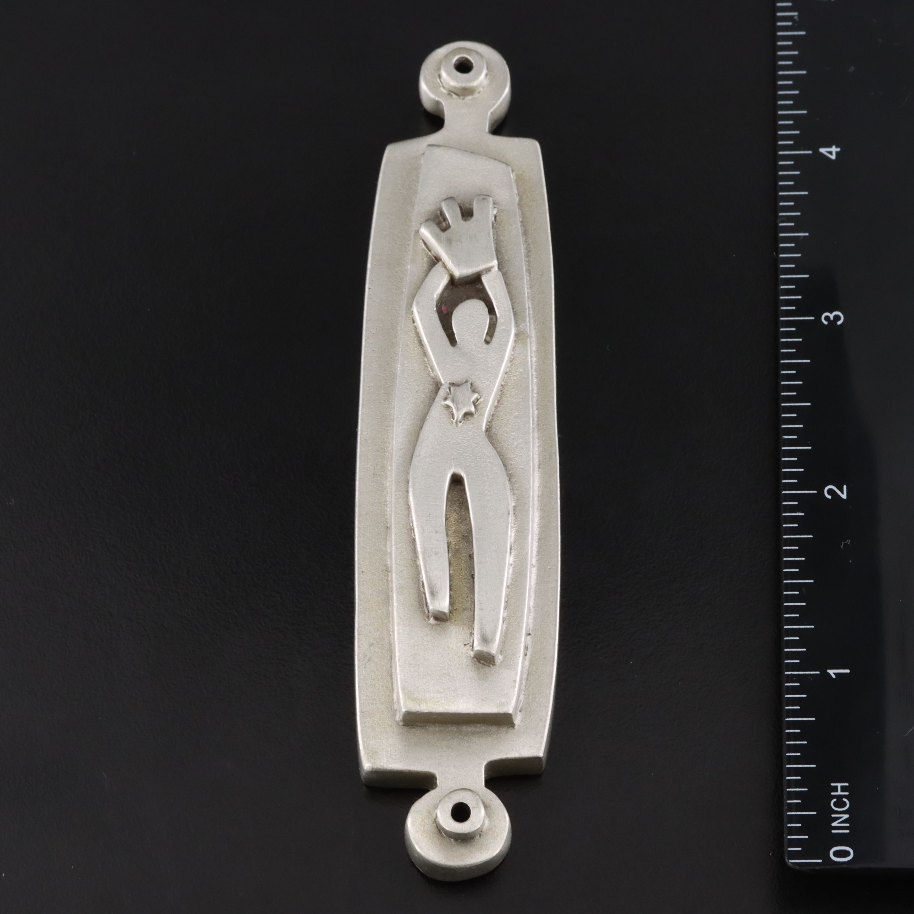 Emily Rosenfeld Modernist Style Pewter "Figure" Mezuzah