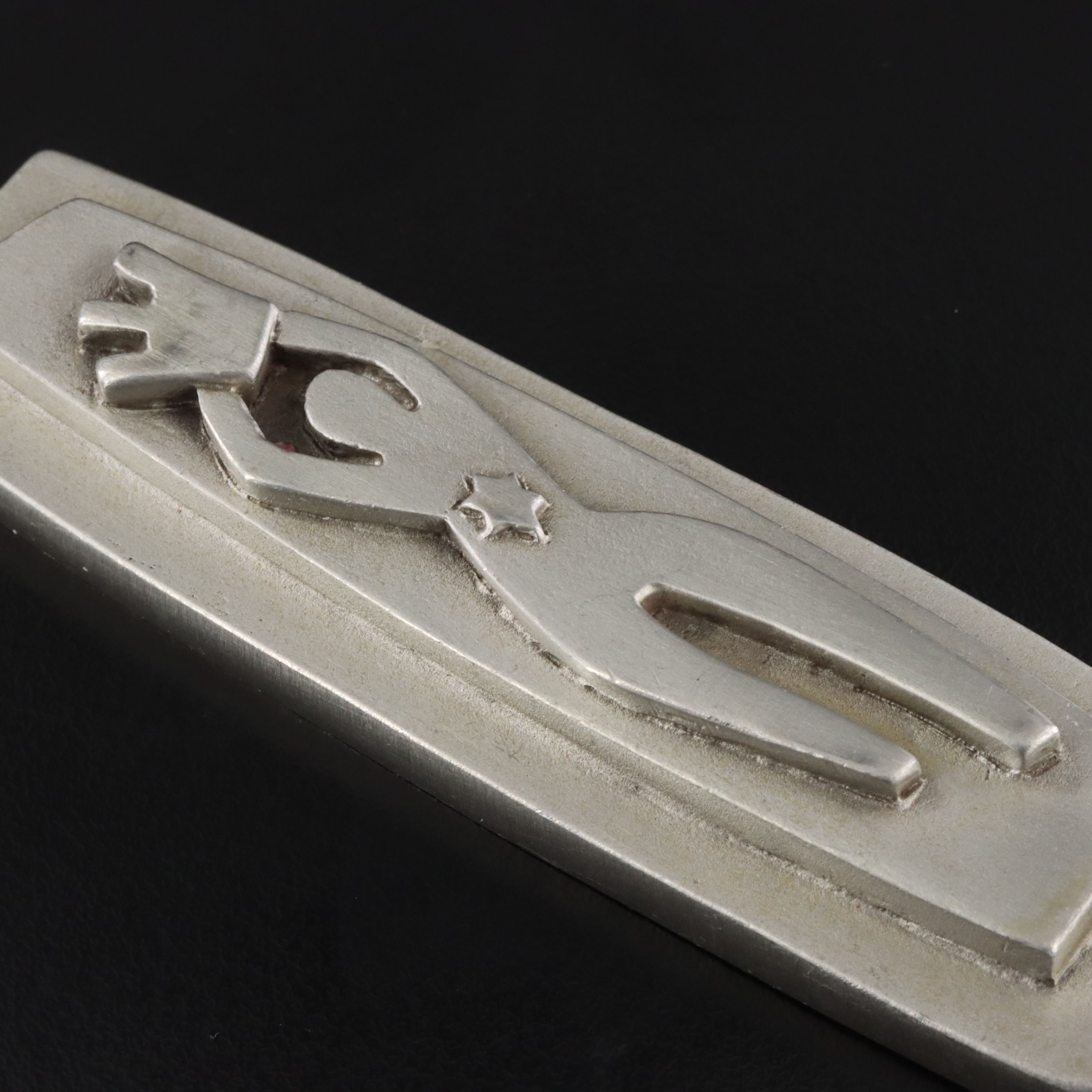 Emily Rosenfeld Modernist Style Pewter "Figure" Mezuzah