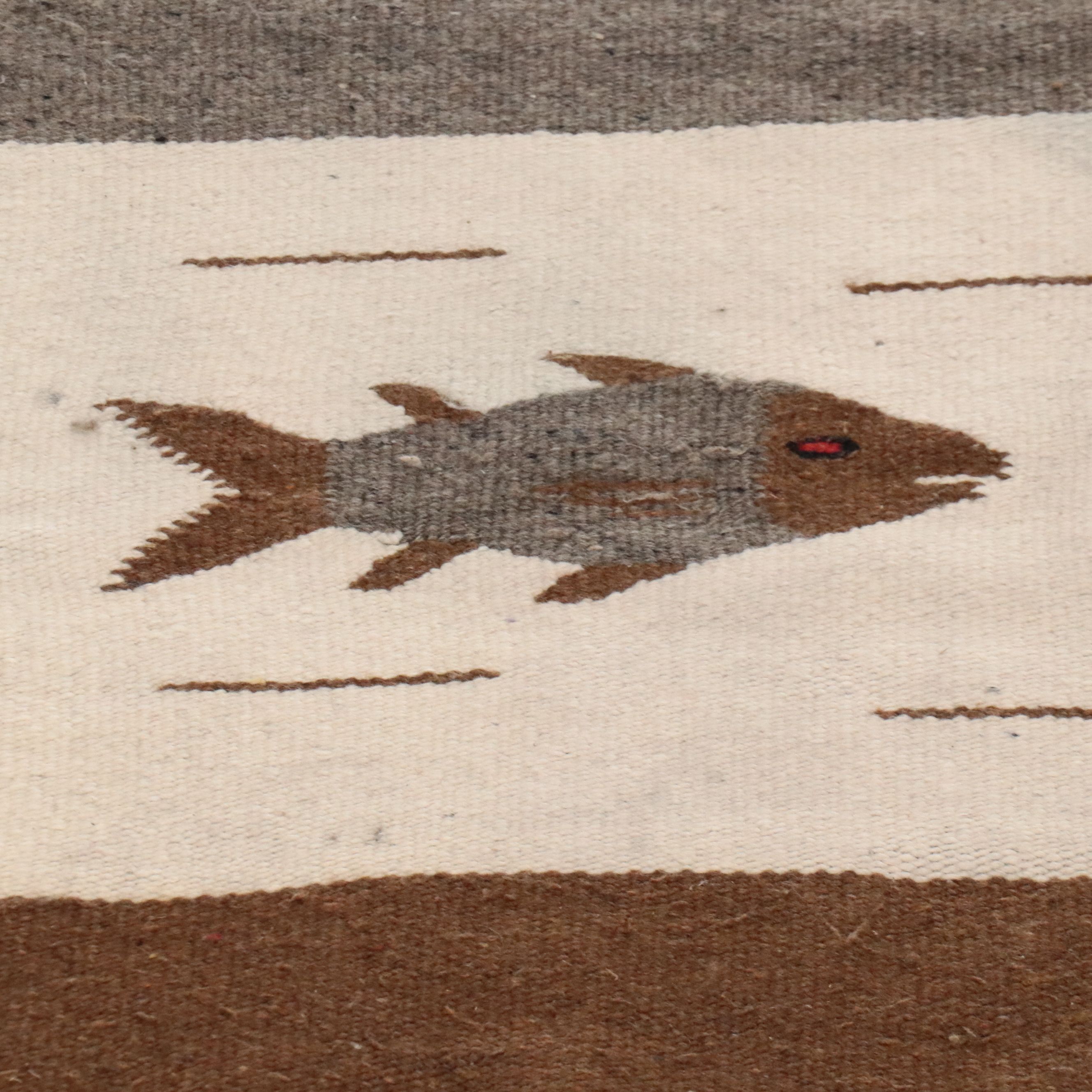 2'6 x 6'1 Handwoven Mexican Chimayo Carpet Runner