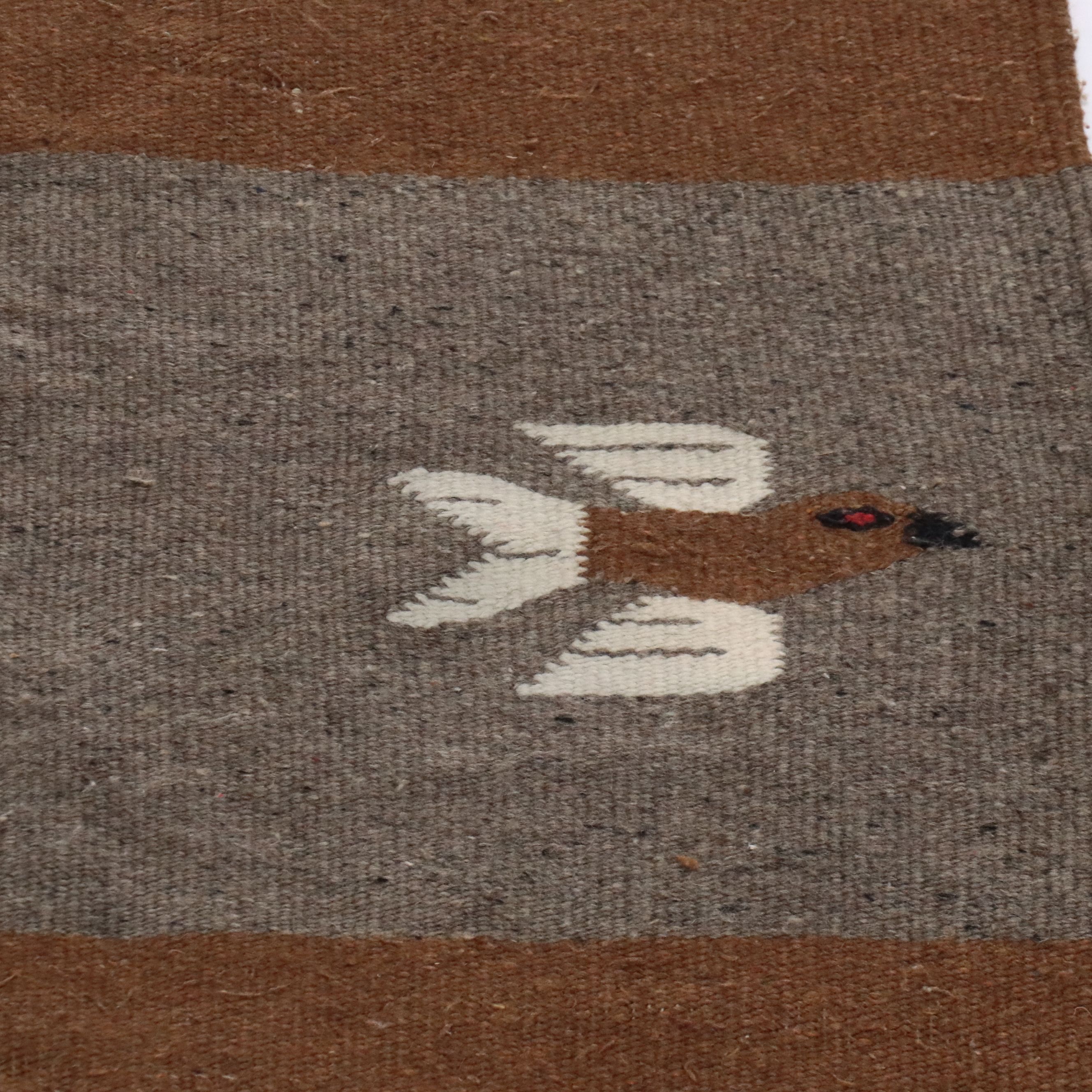 2'6 x 6'1 Handwoven Mexican Chimayo Carpet Runner