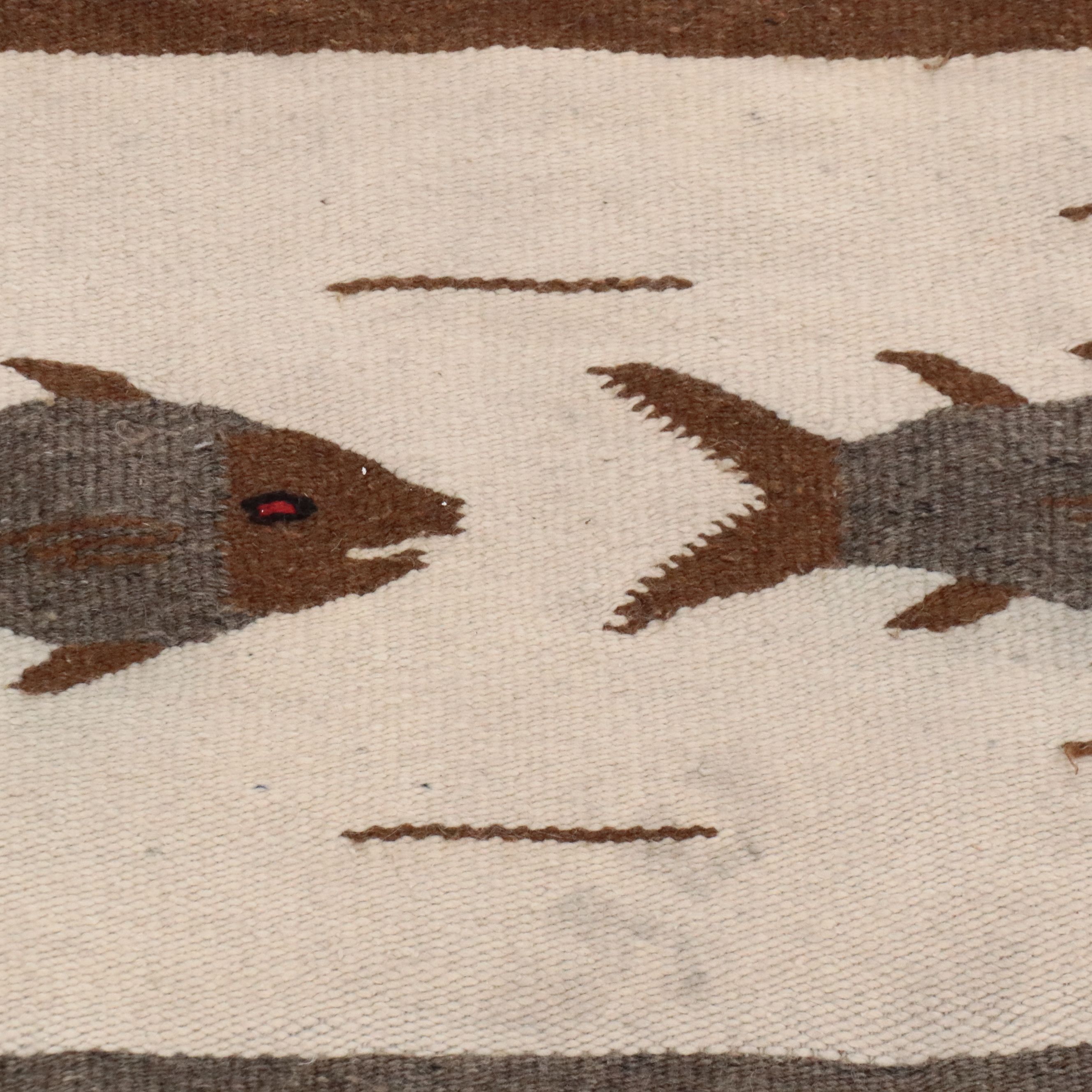 2'6 x 6'1 Handwoven Mexican Chimayo Carpet Runner