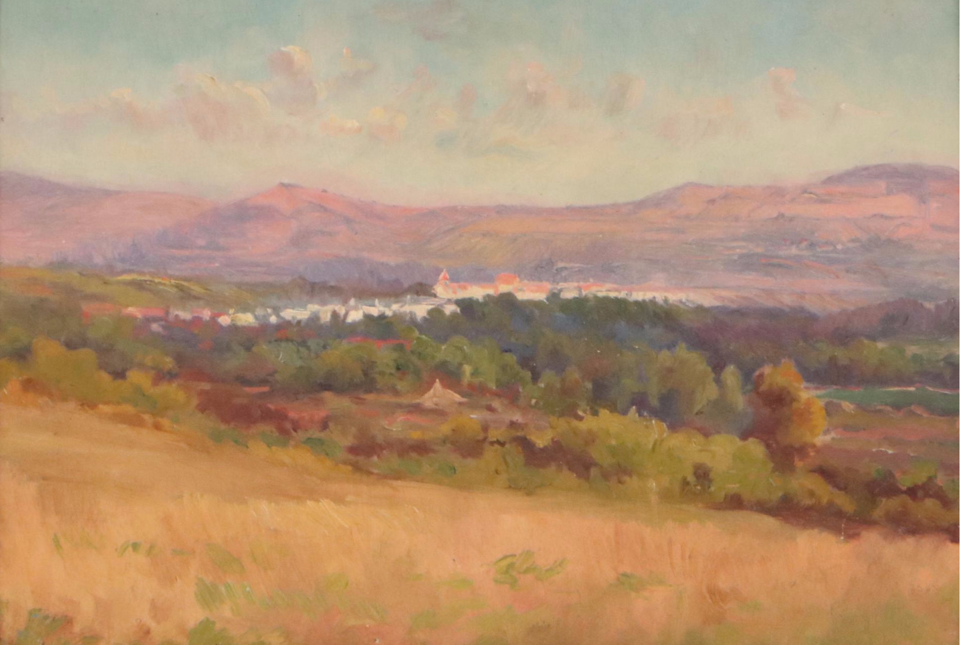 Jeanne Reimbolte Mountainous Landscape Oil Painting, Early 20th Century