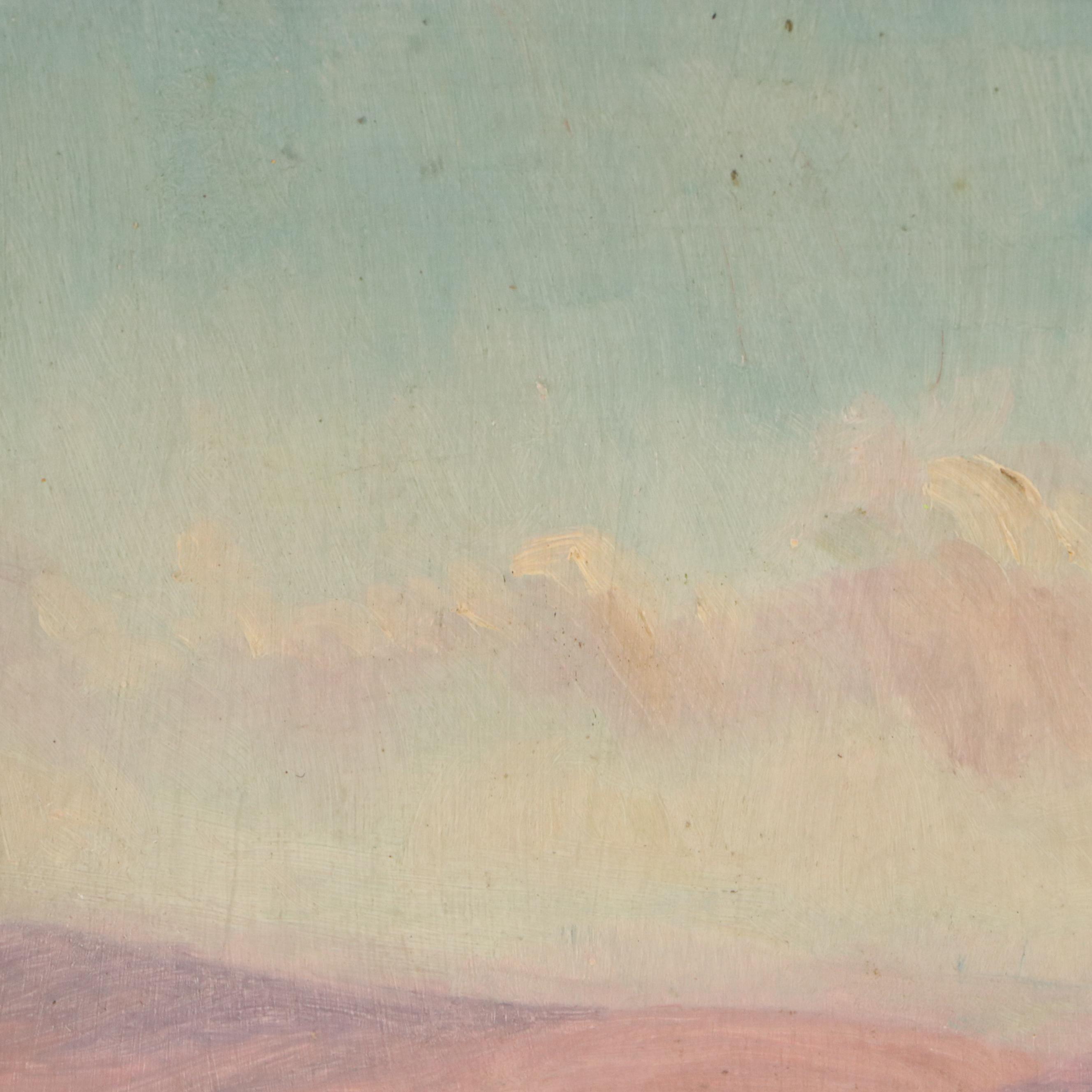 Jeanne Reimbolte Mountainous Landscape Oil Painting, Early 20th Century