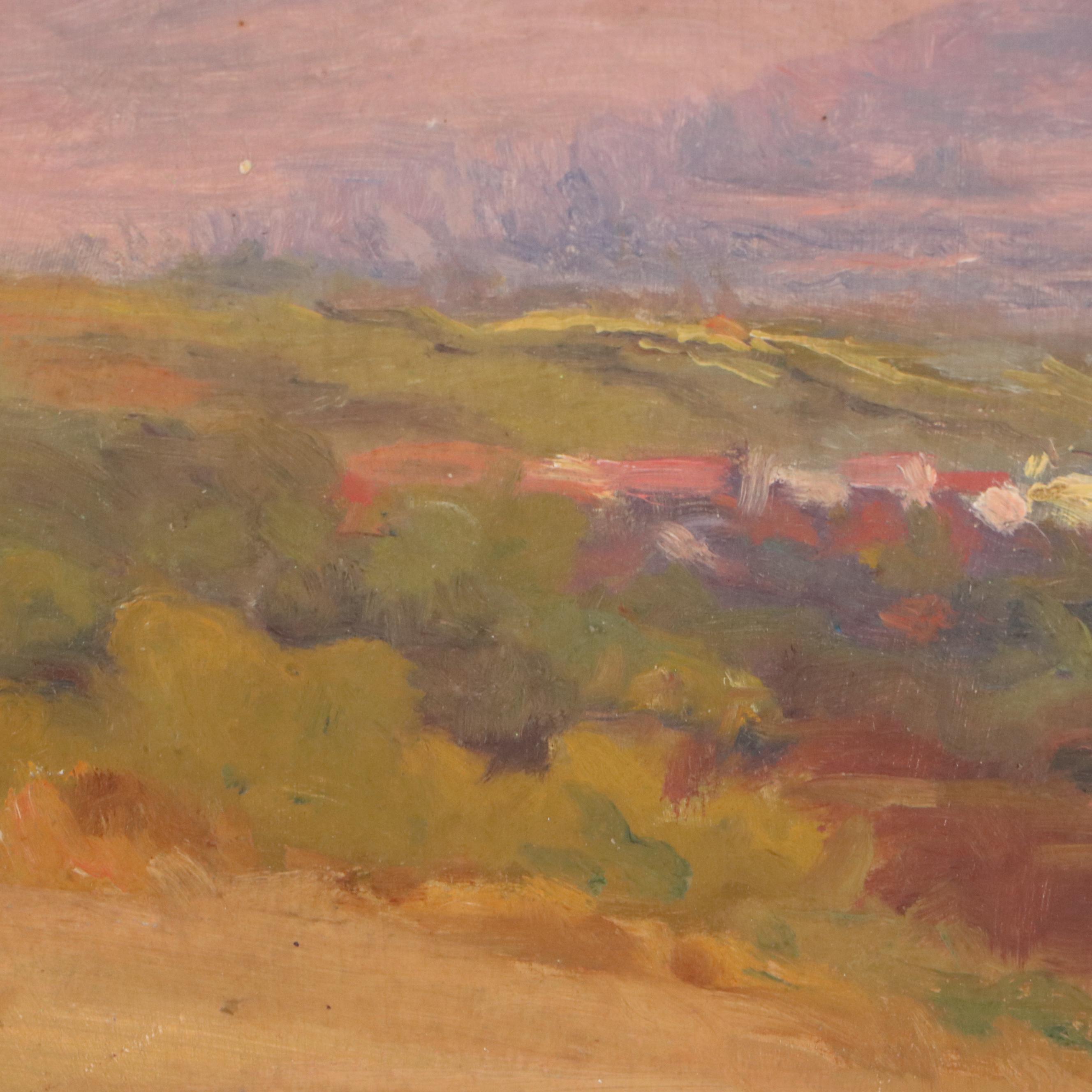 Jeanne Reimbolte Mountainous Landscape Oil Painting, Early 20th Century