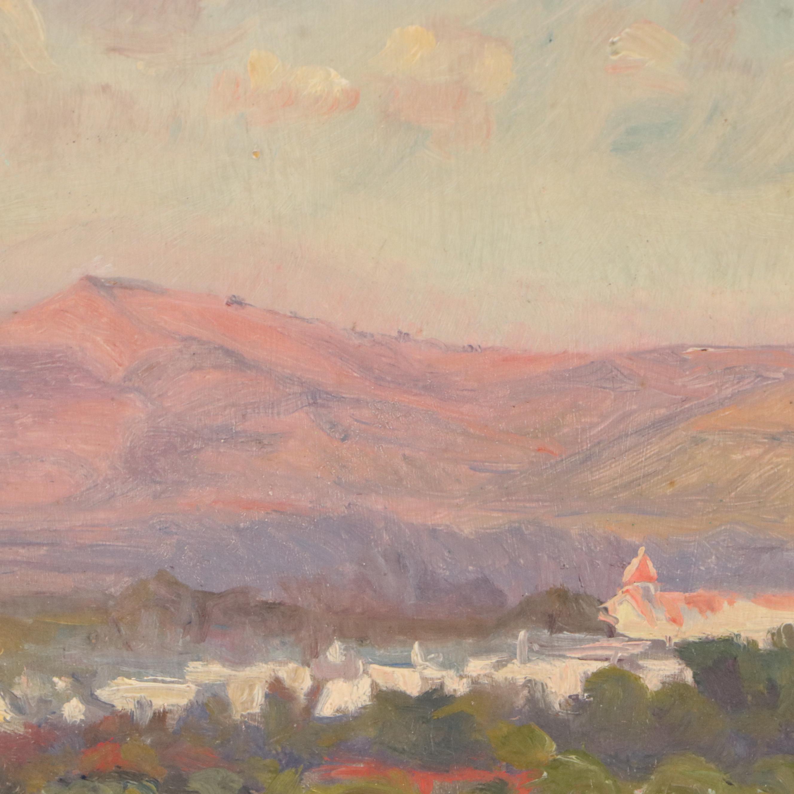 Jeanne Reimbolte Mountainous Landscape Oil Painting, Early 20th Century