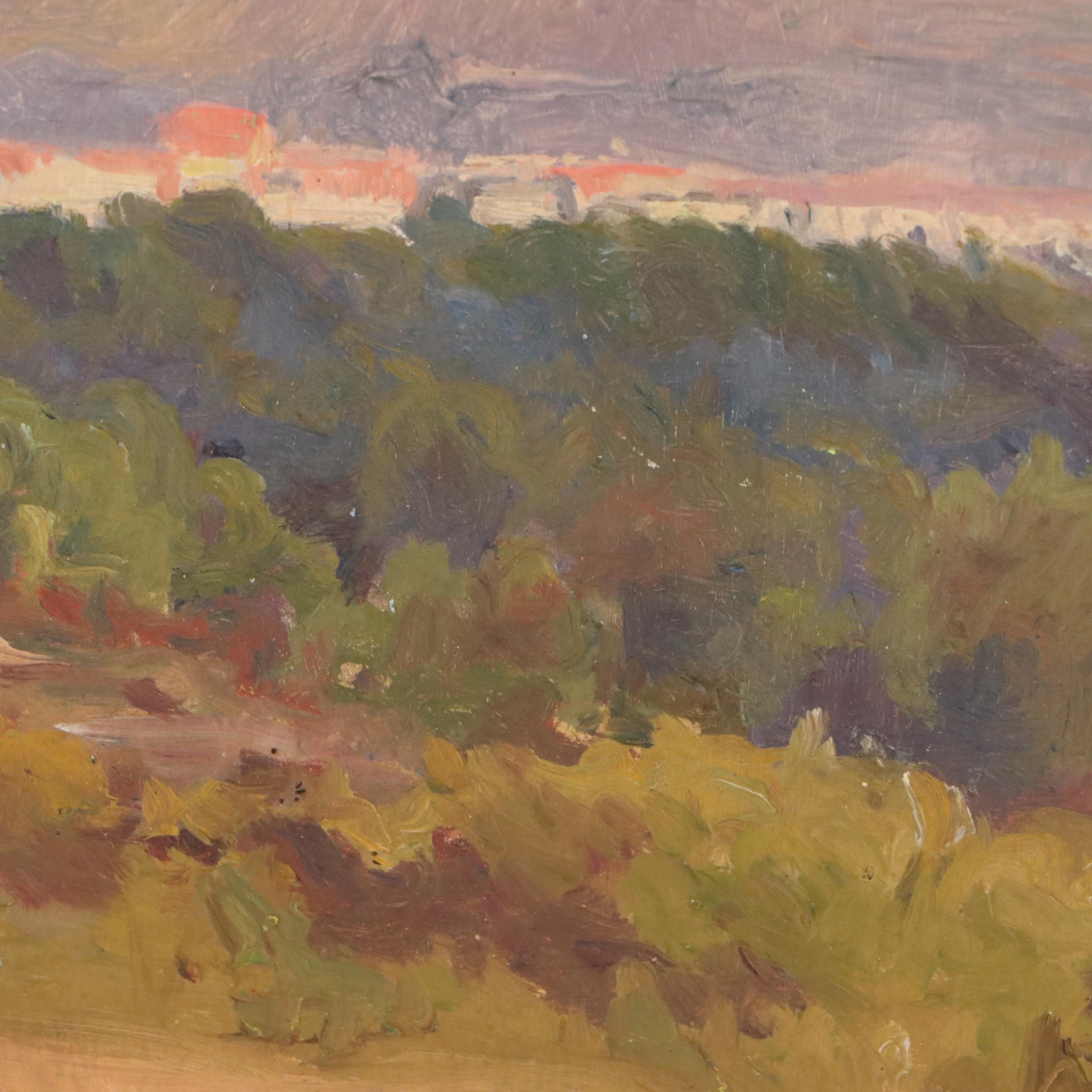 Jeanne Reimbolte Mountainous Landscape Oil Painting, Early 20th Century