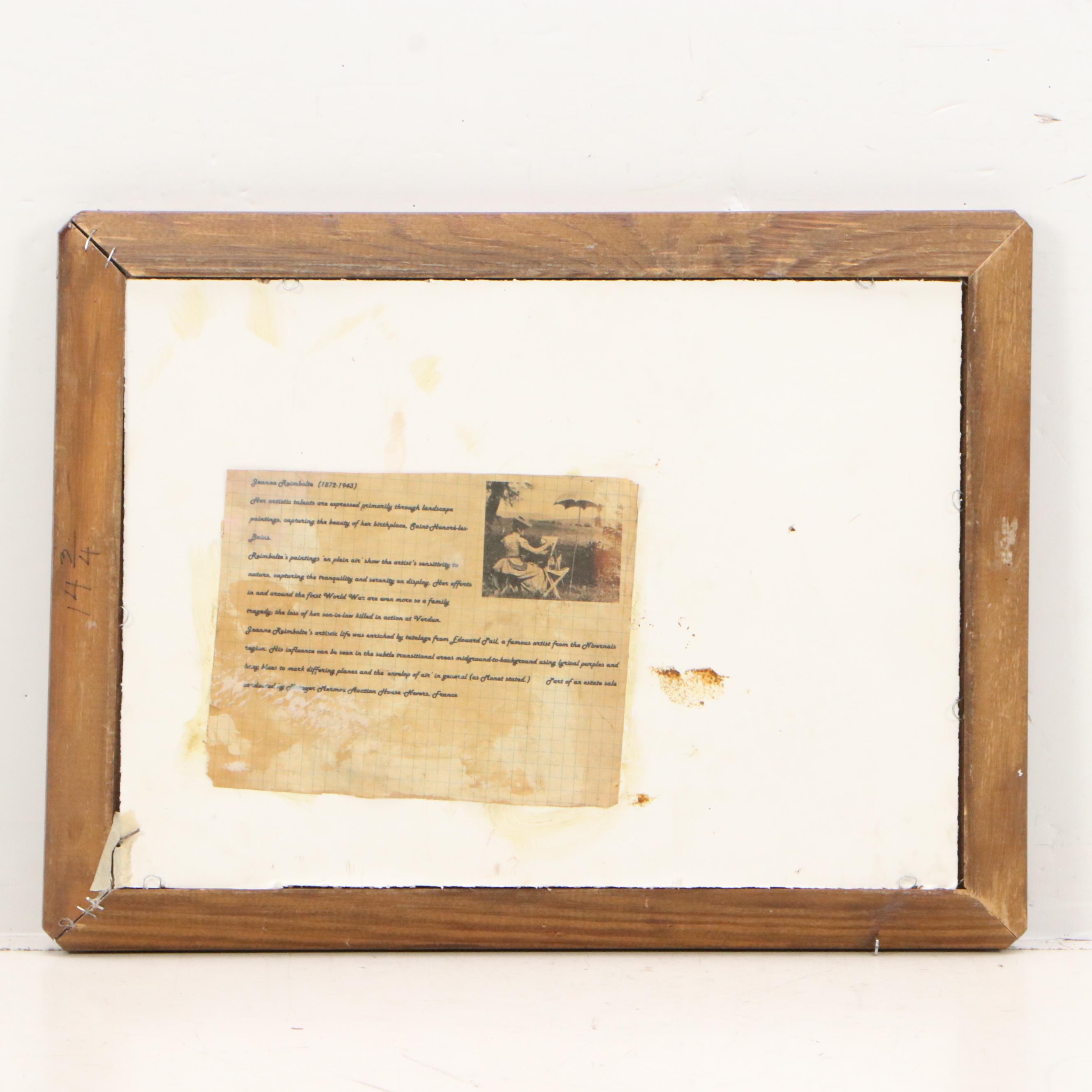 Jeanne Reimbolte Mountainous Landscape Oil Painting, Early 20th Century