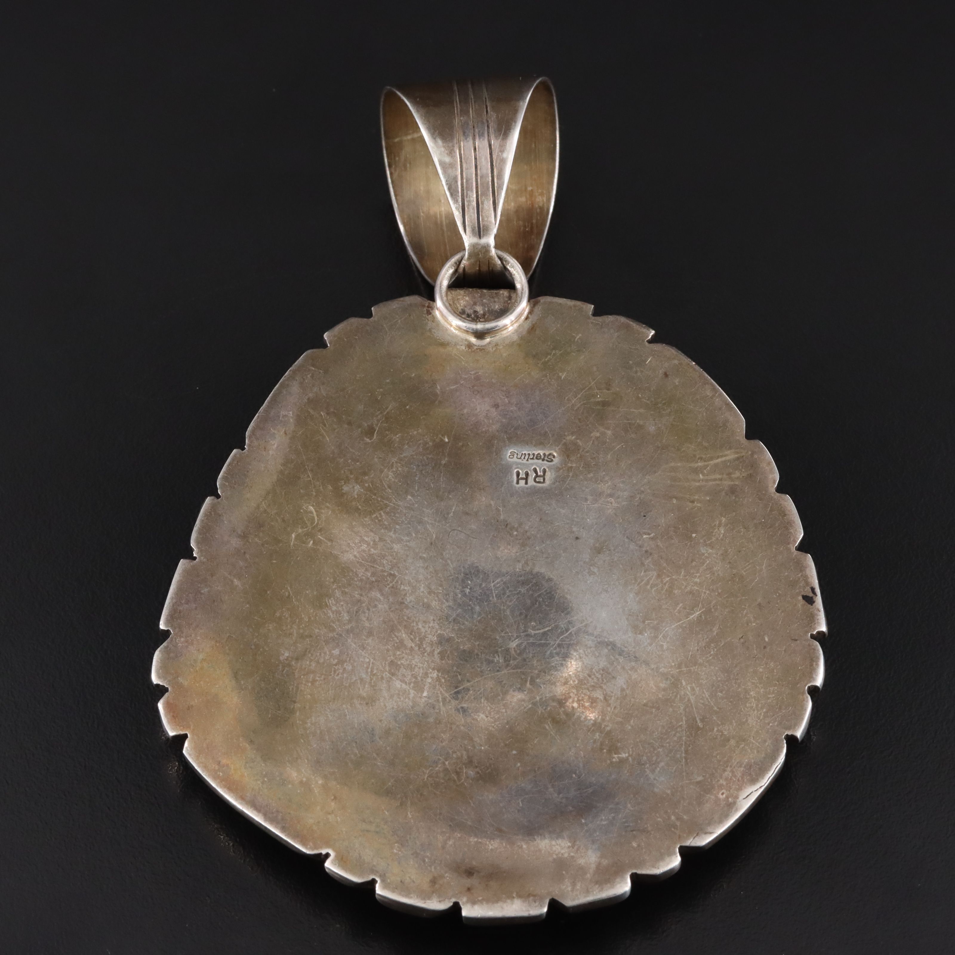 Southwestern Sterling Malachite Oversized Pendant