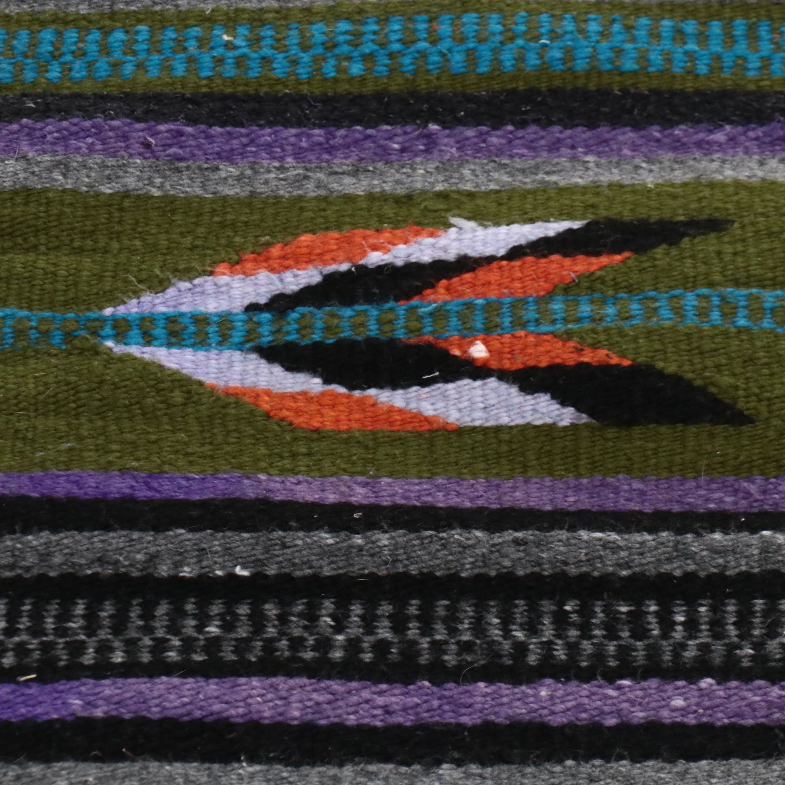 2'5 x 5'1 Handwoven Mexican Chimayo Accent Rug