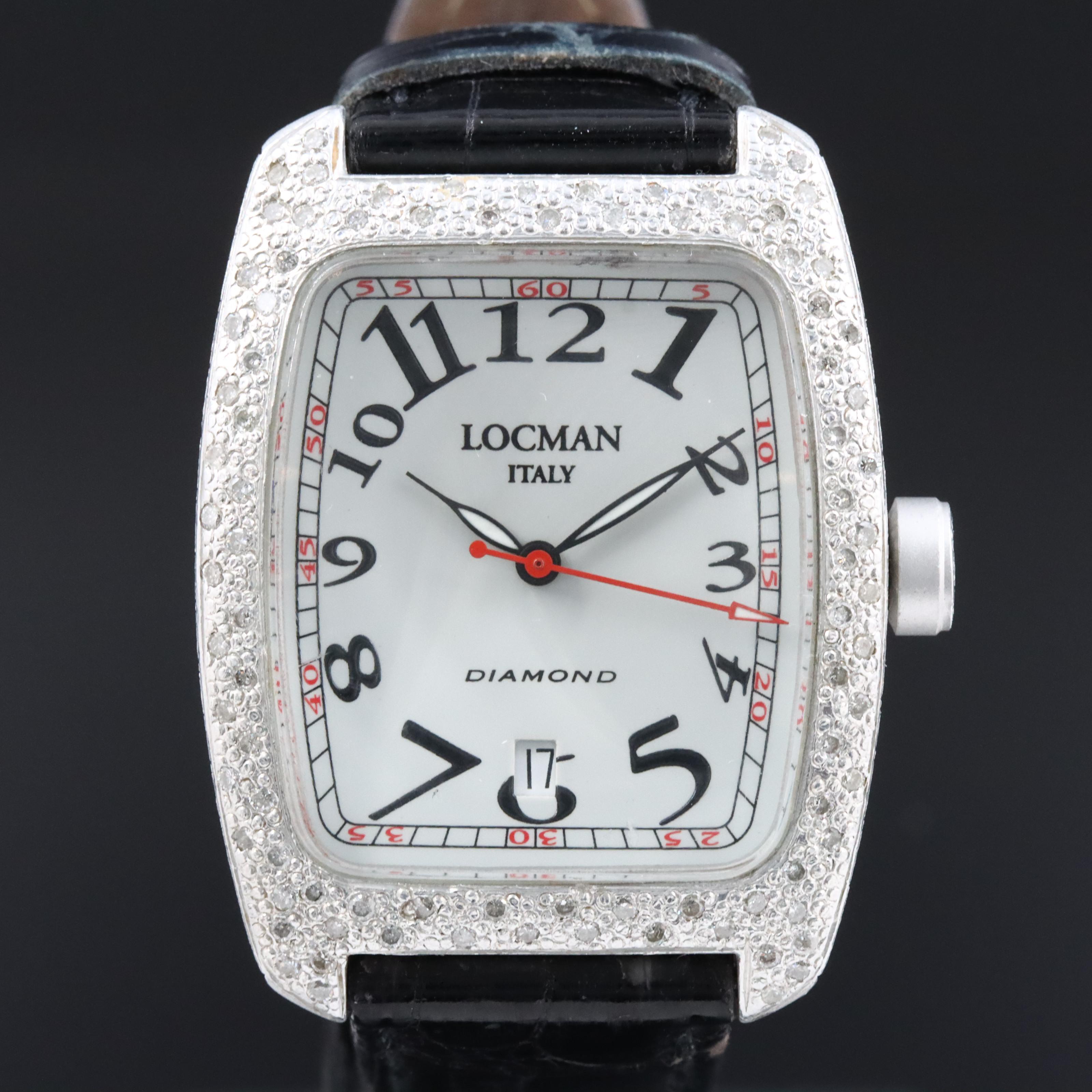 Locman Classic Diamond Accented Aluminum Quartz Watch