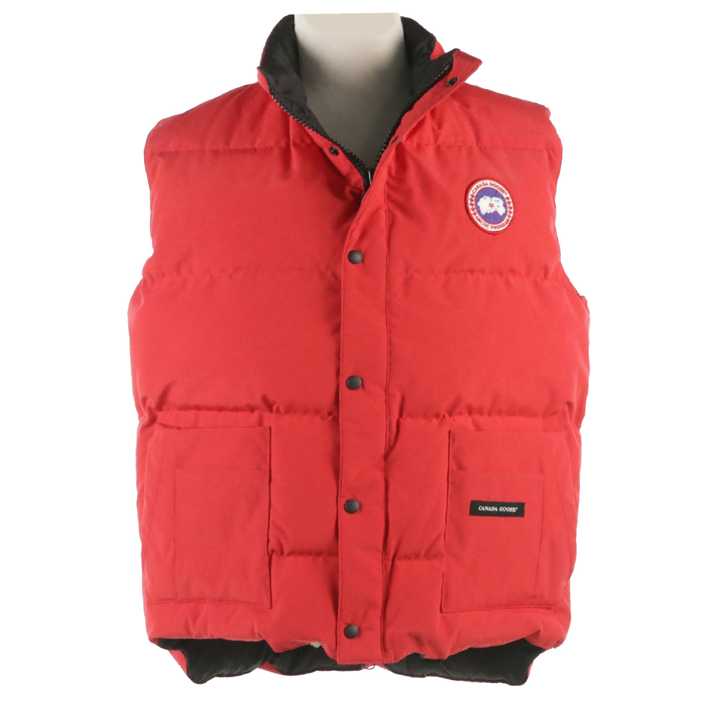 Men's Canada Goose "Freestyle" Red Quilted Cotton Blend Vest