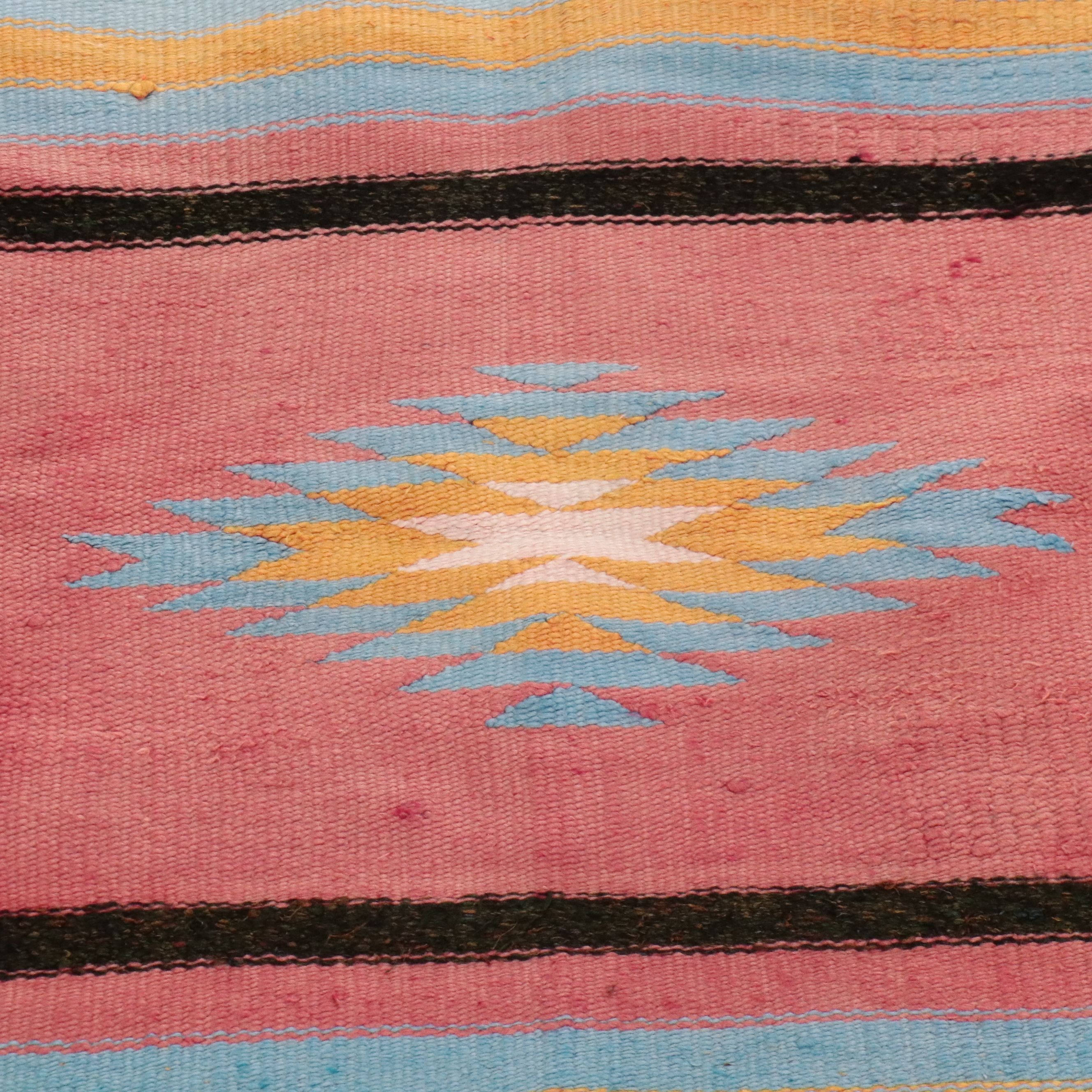 2'2 x 5'5 Handwoven Mexican Chimayo Accent Rug