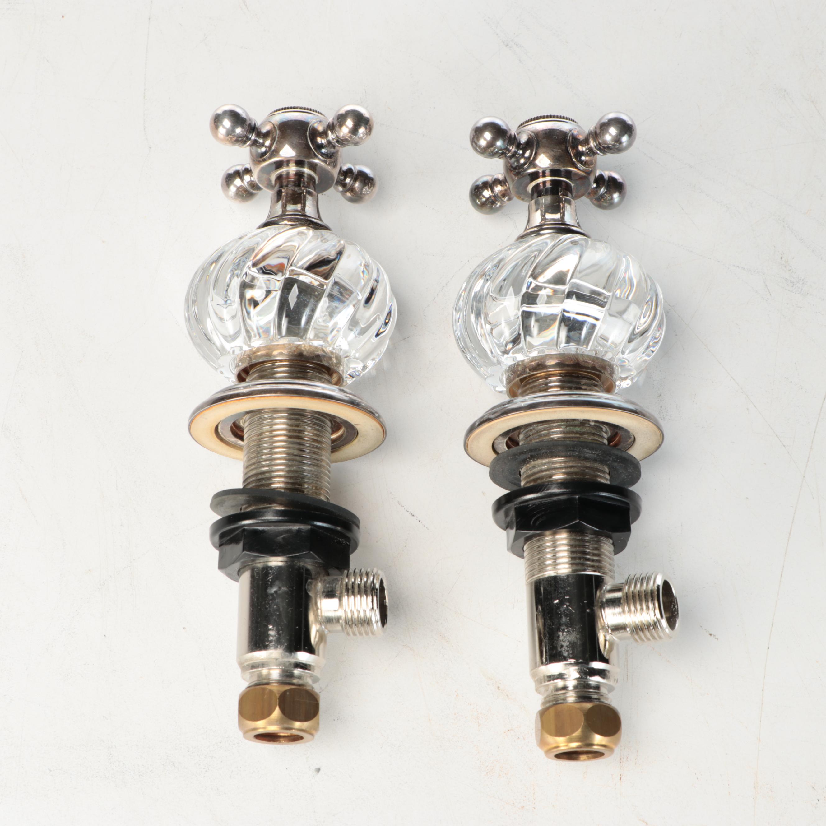 Baccarat Bambous Crystal and Nickel Bathroom Basin Set