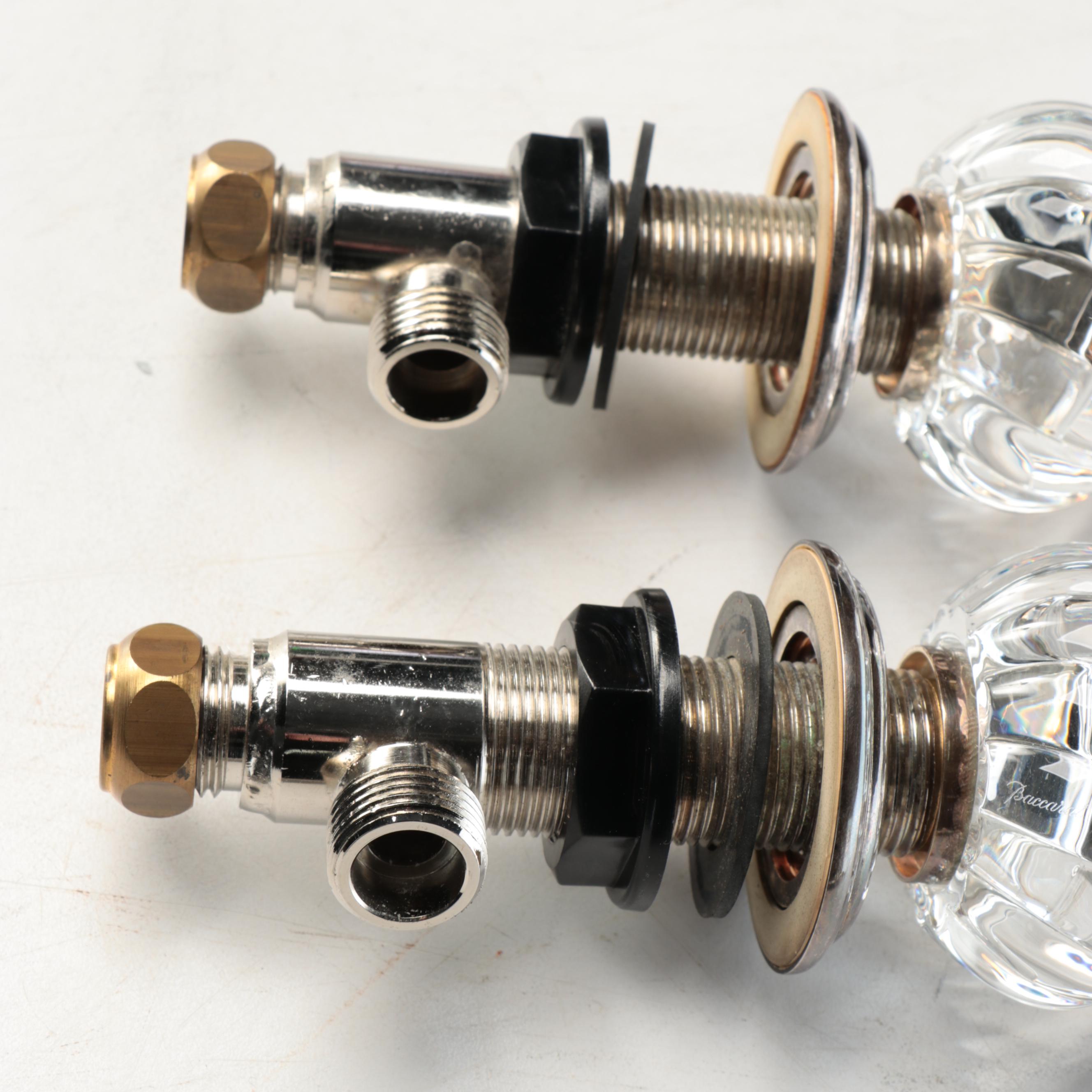 Baccarat Bambous Crystal and Nickel Bathroom Basin Set