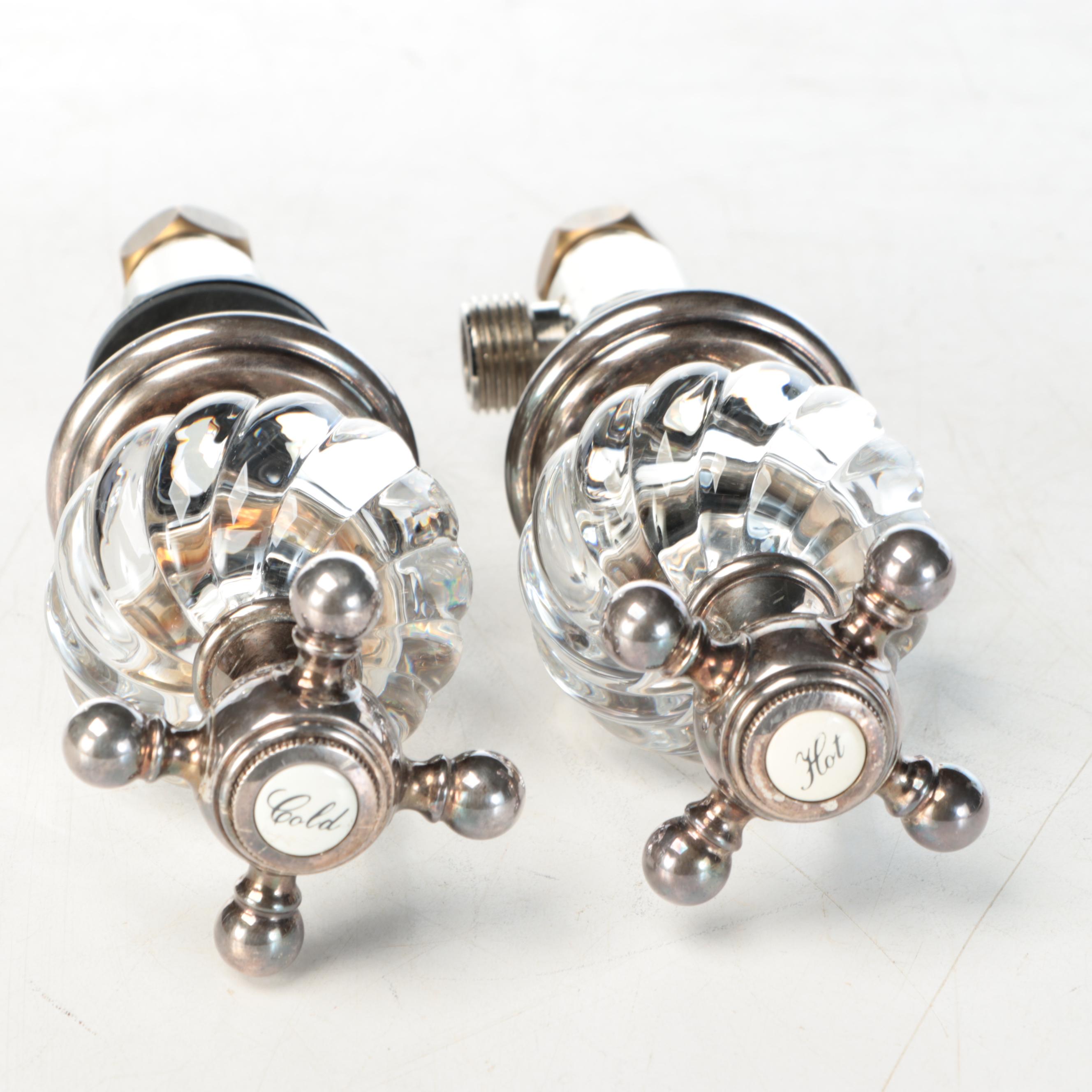 Baccarat Bambous Crystal and Nickel Bathroom Basin Set