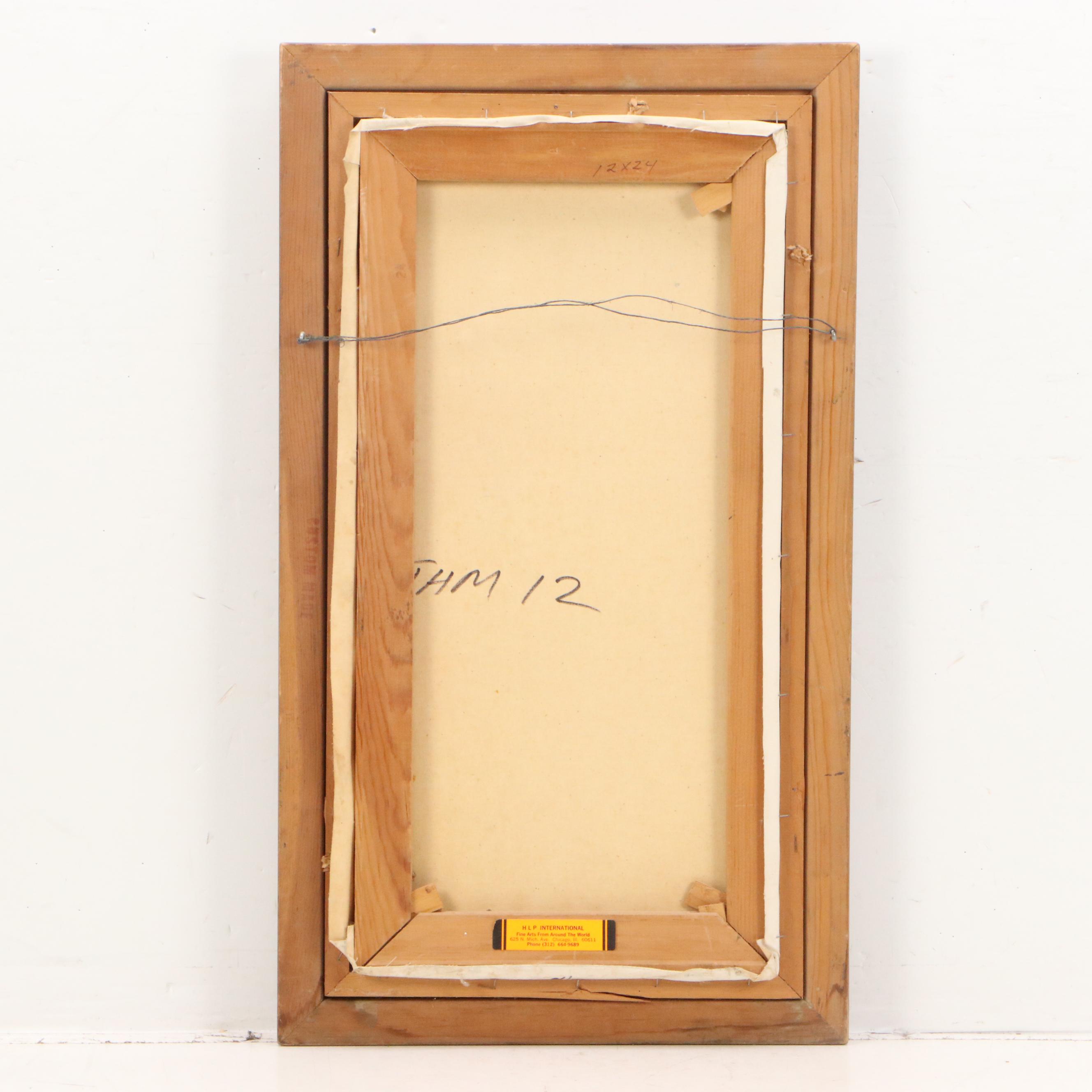 Oil Painting of Mediterranean Street Scene, 20th Century