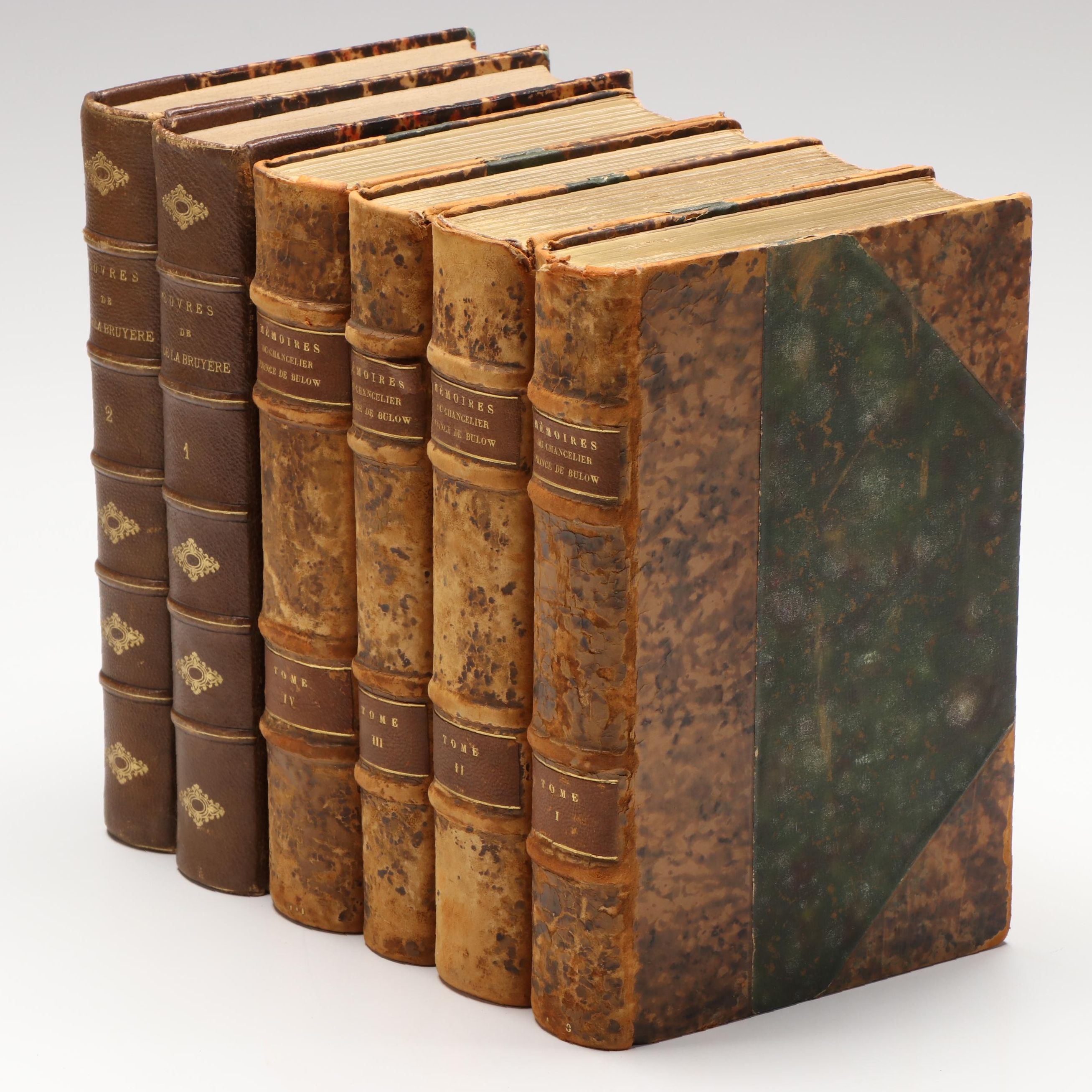 "Mémoires du Chancelier Prince de Bülow" Volumes 1-4 with More French Books