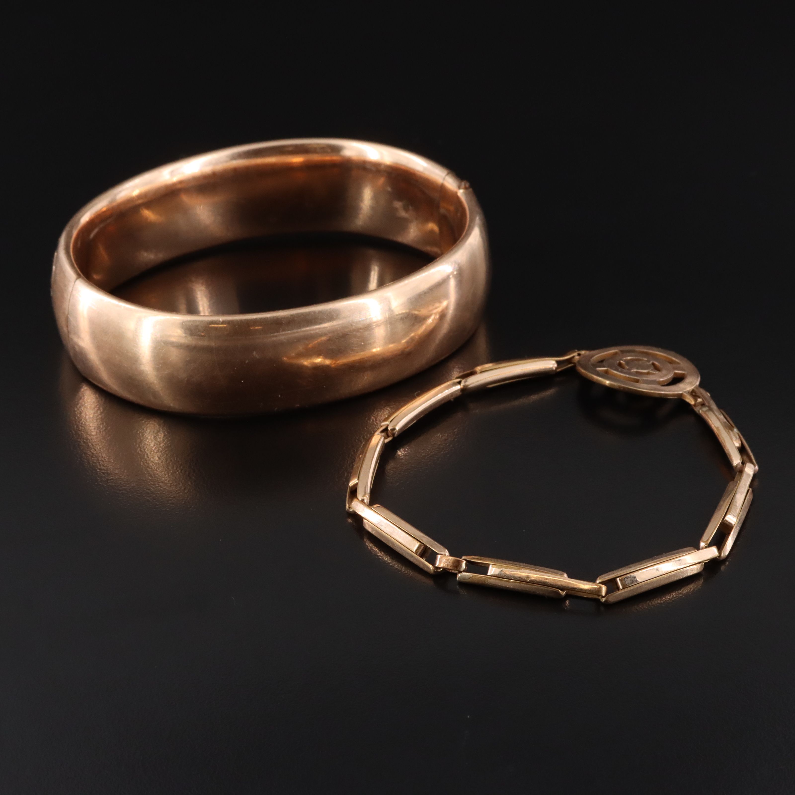 Vintage Floral and Bullseye Bracelets