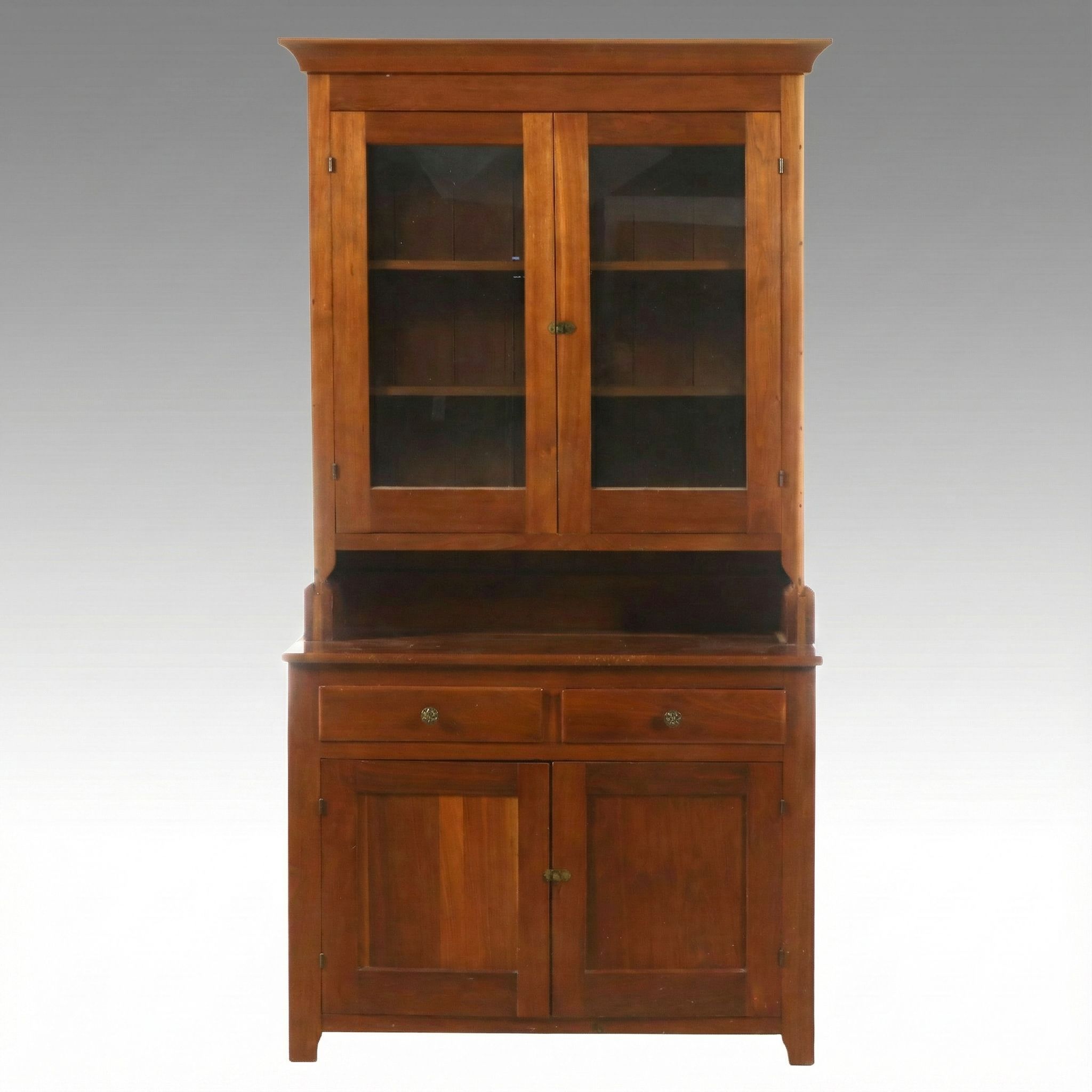 American Primitive Style Cherry Step Back Hutch, Late 19th/Early 20th Century