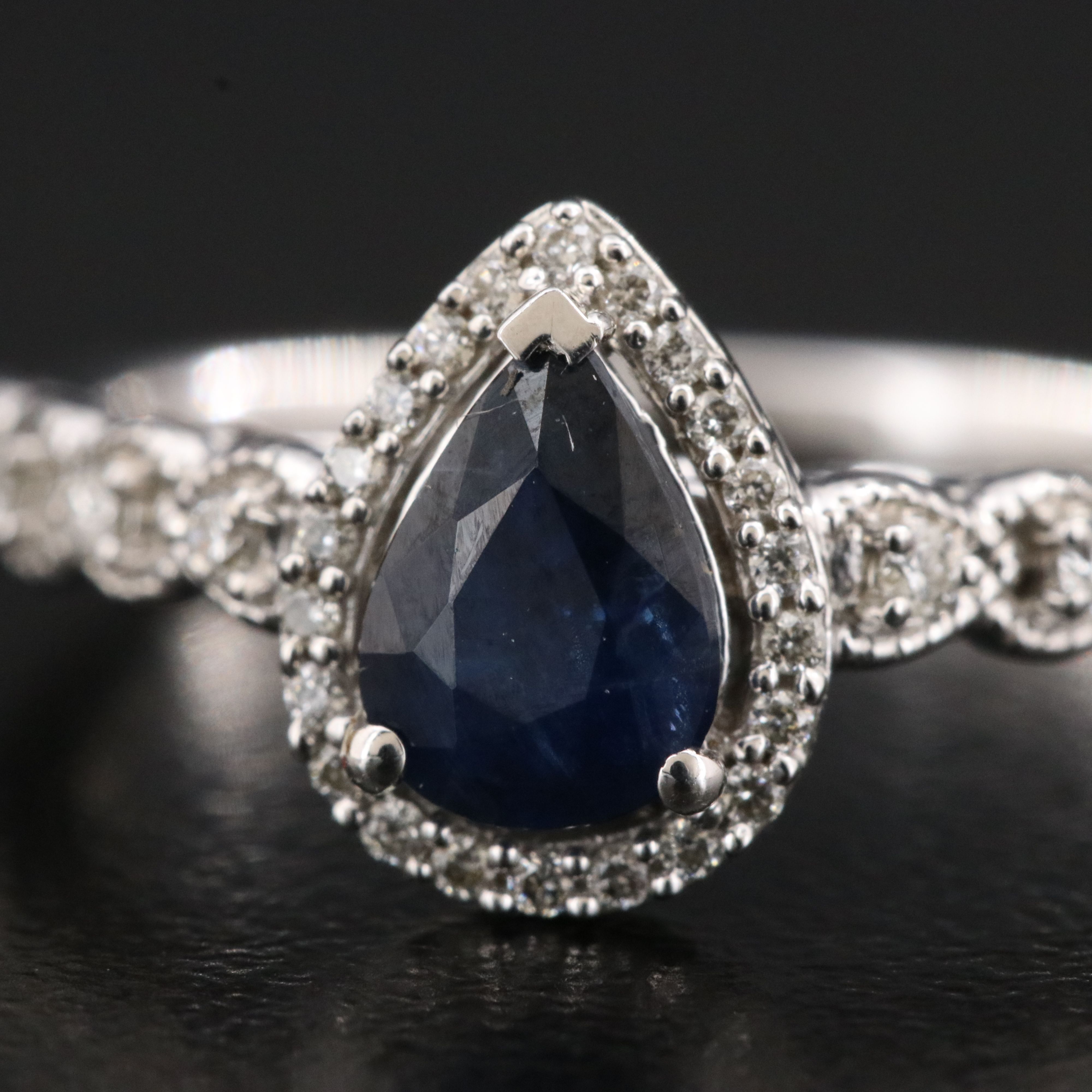 14K Sapphire and 0.30 CTW Diamond Ring