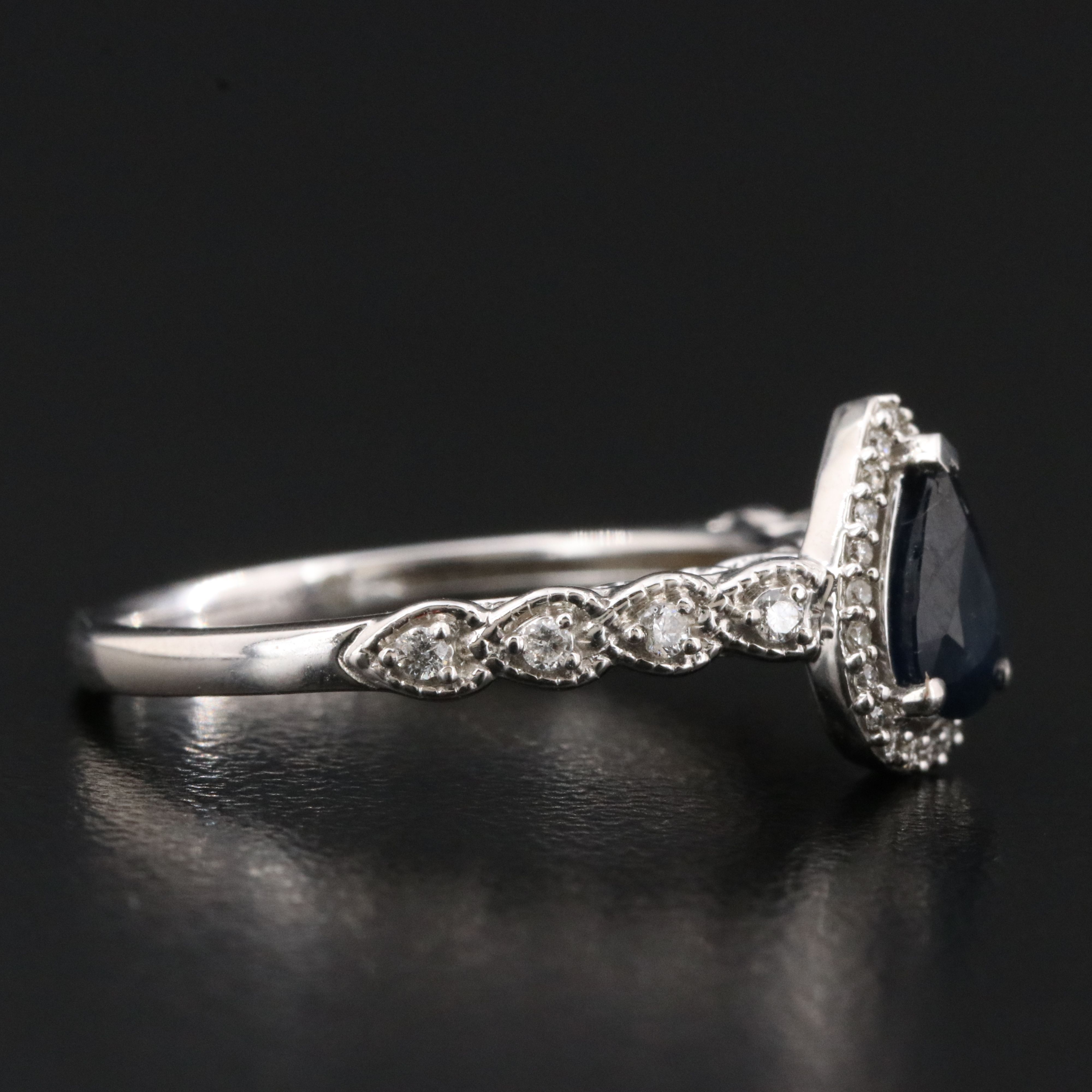 14K Sapphire and 0.30 CTW Diamond Ring