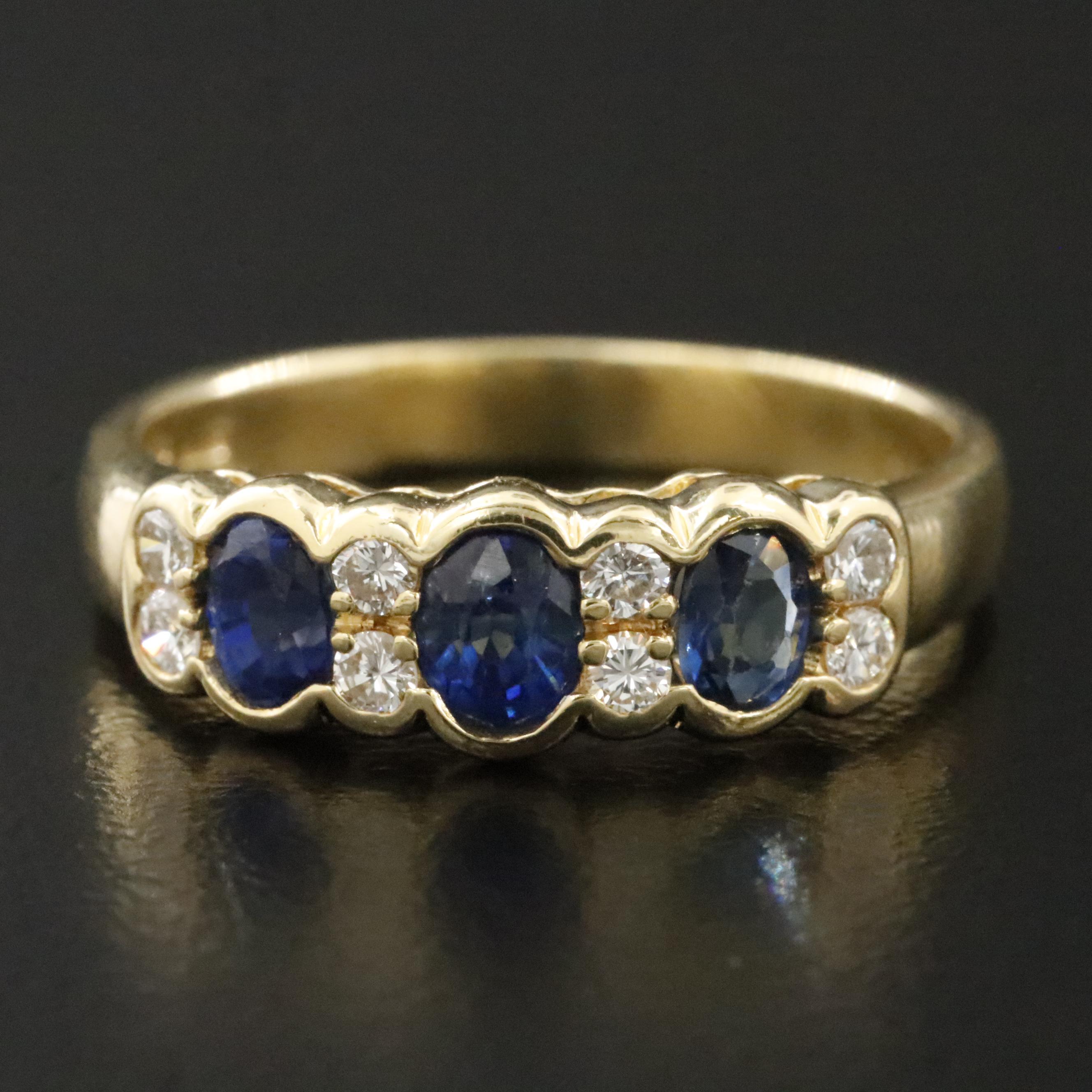 18K Sapphire and Diamond Ring